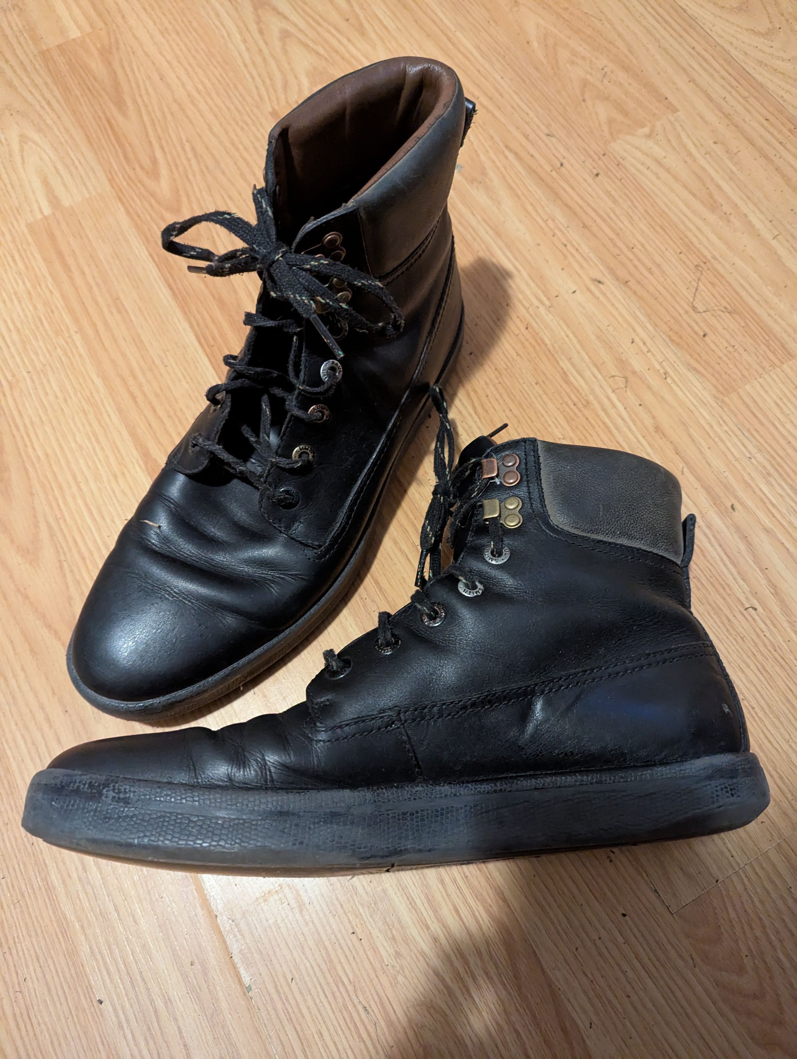 Paul Smith Vintage Leather High Tops Shoes in Black, Men's (Size 10.5)