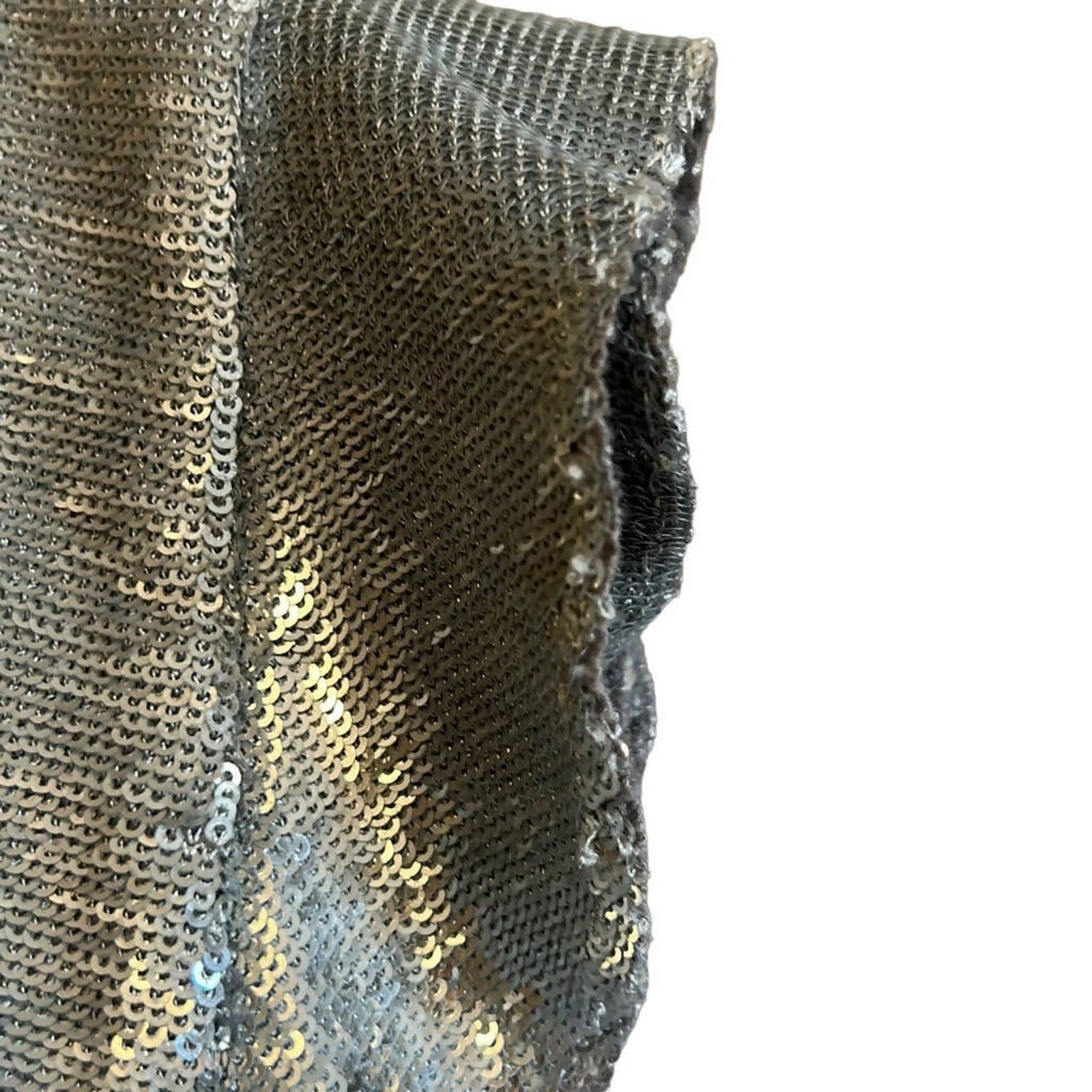 Iro IRO Dwino Silver Ruffled Suspenders Sequin Mini Skirt Sz XXS Size 24" / US 00 / IT 34 - 6 Thumbnail