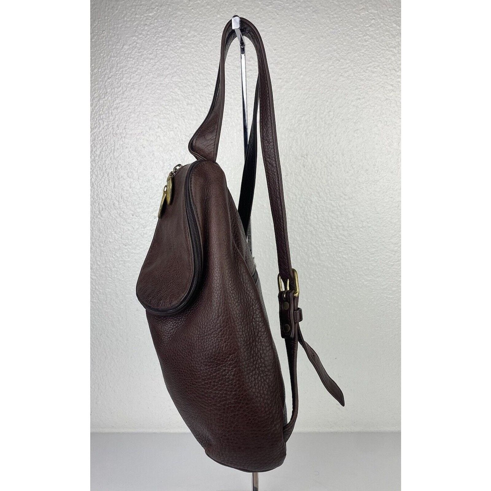 Other VTG LIBAIRE Pebbled Brown Leather Backpack Purse Bag 90's Size ONE SIZE - 3 Thumbnail