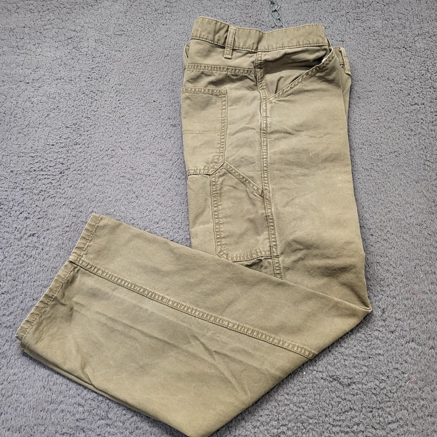 The Mountain Blue Mountain Pants Men’s 36x32 Khaki Carpenter Utility Work 100% Cotton Canvas Size US 36 / EU 52 - 3 Thumbnail