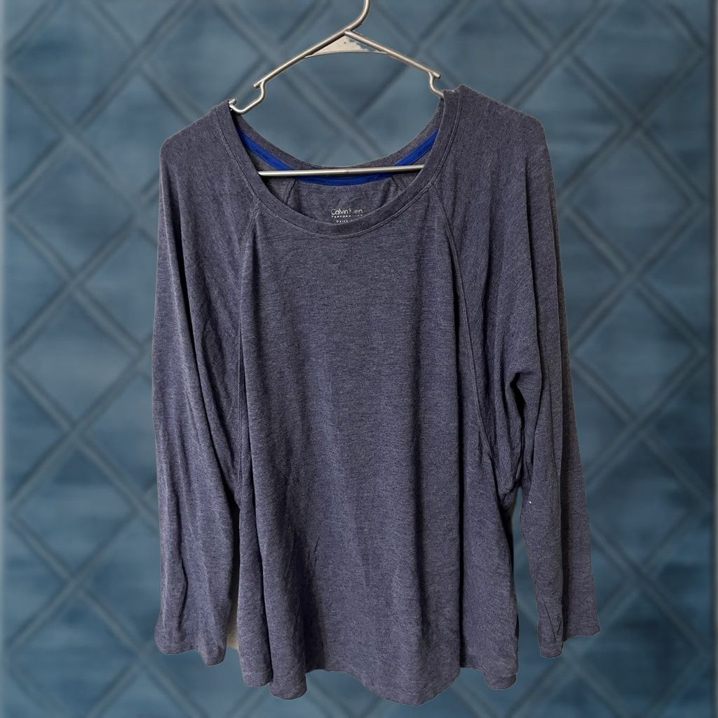 Calvin Klein Calvin Klein Performance Quick Dry Long Sleeve SweatShirt Size 1X Blue Women Pullover Crew Neck Activewear T-Shirt Size XL / US 12-14 / IT 48-50 - 1 Thumbnail