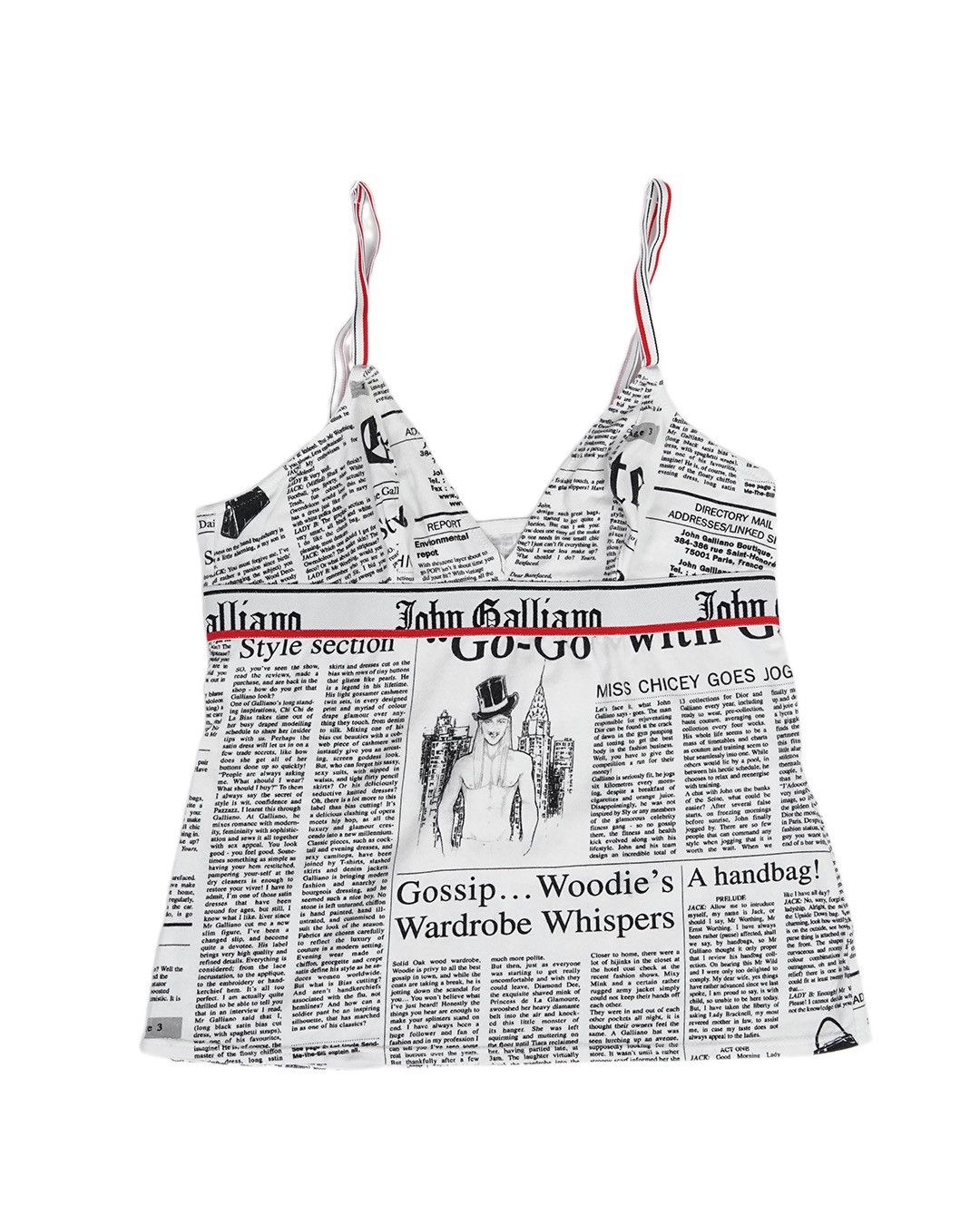 John Galliano John Galliano Newsprint Tank Top Size S / US 4 / IT 40 - 1 Thumbnail