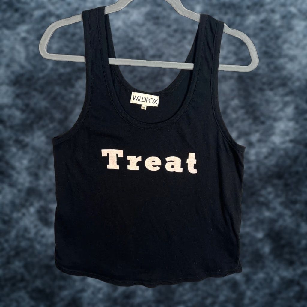 Wildfox Wildfox Womens Black Treat Tank Top Size Medium Cotton Polyester Blend Size M / US 6-8 / IT 42-44 - 1 Thumbnail