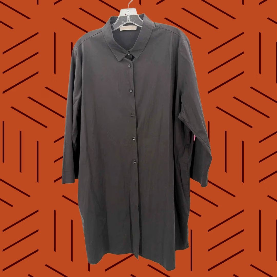 Marina Rinaldi Marina Rinaldi Tunic Button Down Size 30 Black Pre-Owned Size 4XL / US 24-26 - 1 Thumbnail