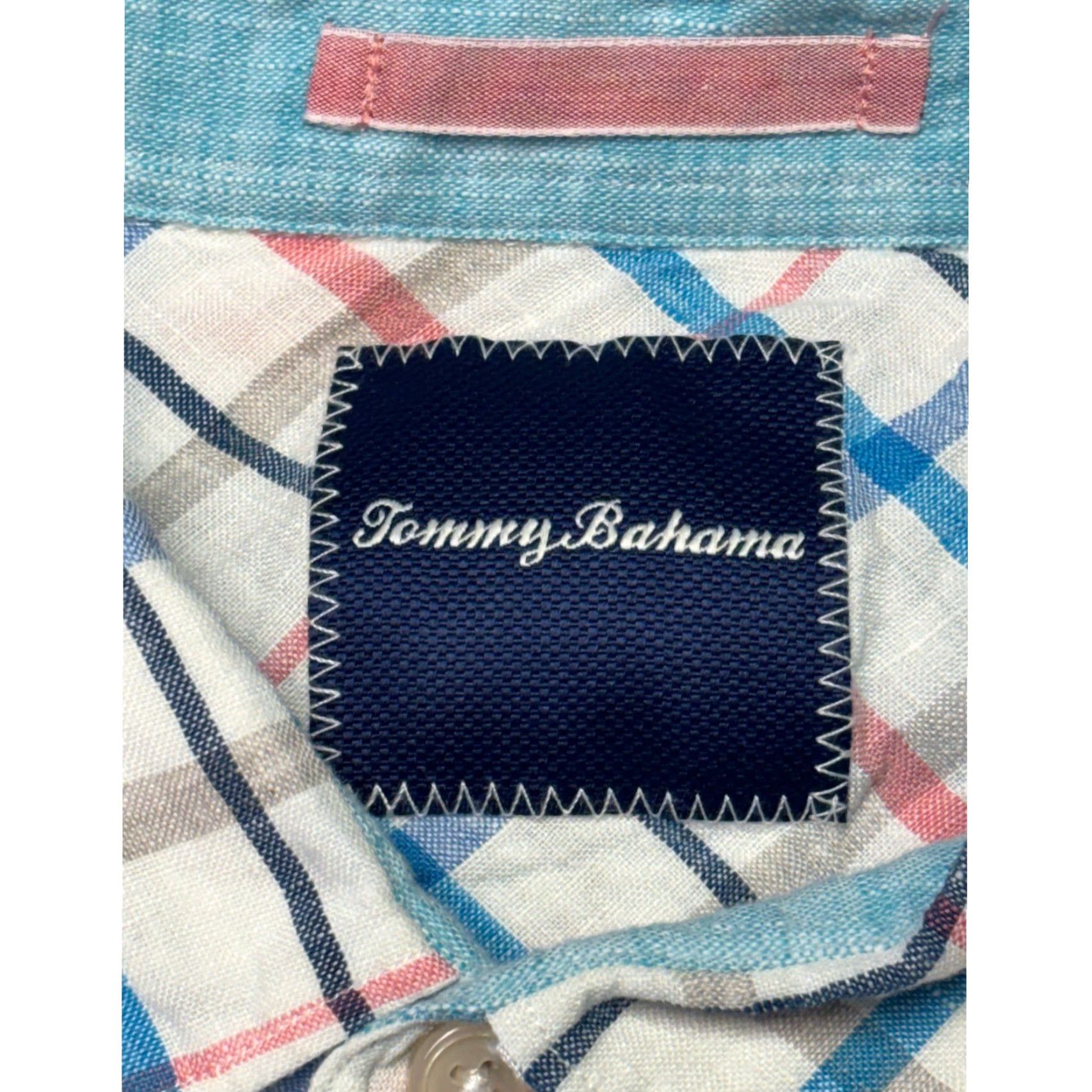Tommy Bahama Tommy Bahama Short Sleeve Button-Up Shirt Plaid Linen XX L Mens White Size US XXL / EU 58 / 5 - 3 Thumbnail