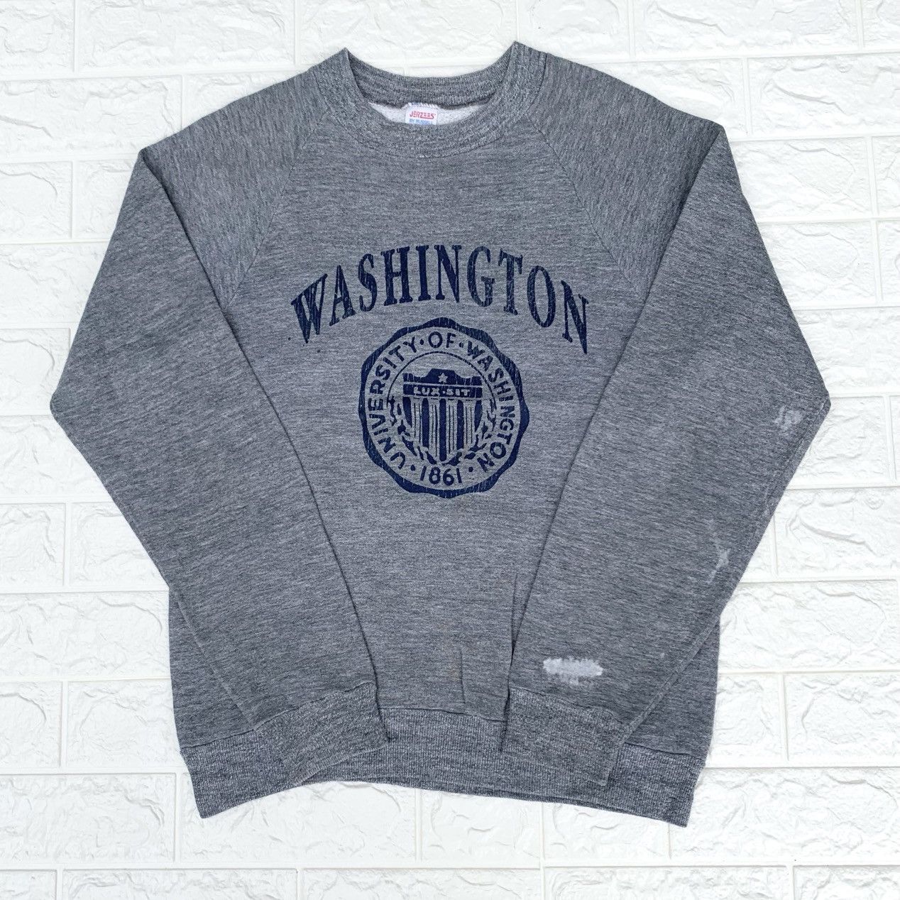 Jerzees × Vintage Vintage 1980s Jerzees University Of Washington Crewneck Size US S / EU 44-46 / 1 - 2 Thumbnail