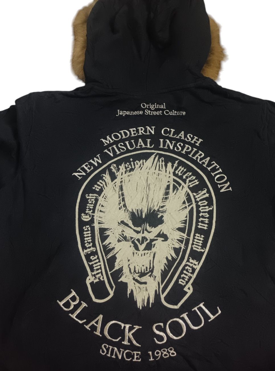If Six Was Nine × Japanese Brand × Le Grande Bleu (L.G.B.) ONIARAI Black Soul Japanese Street Culture Fur Hoodie Size US M / EU 48-50 / 2 - 7 Thumbnail