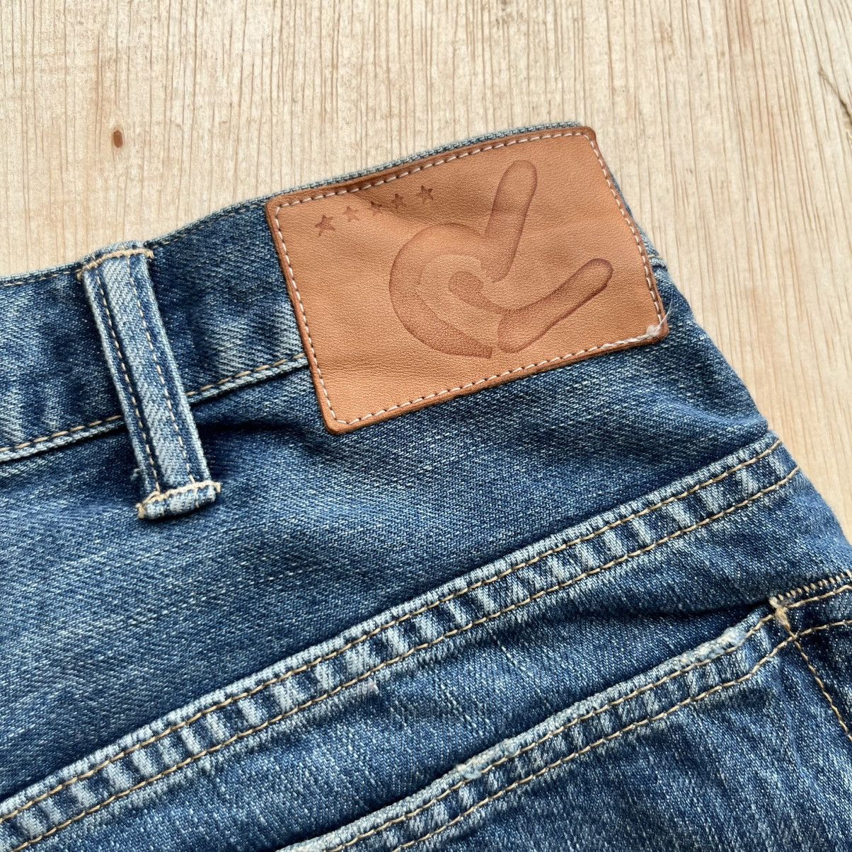 45rpm 45RPM JEANS ASSYMETRICAL BUTTON DISTREESED VINTAGE JAPANESE Size US 31 - 10 Thumbnail