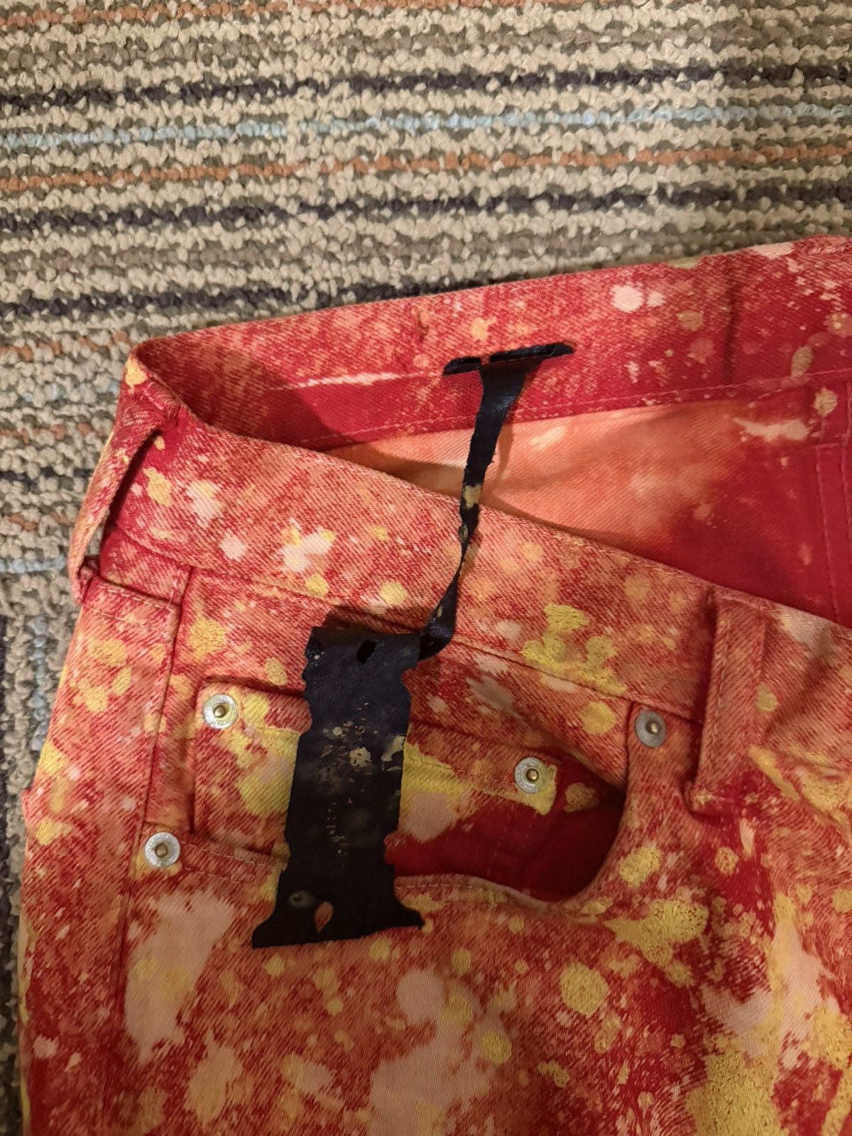 Vlone Vlone 1/1 Stack Denim Red/Bleach/Yellow Size US 36 / EU 52 - 4 Thumbnail