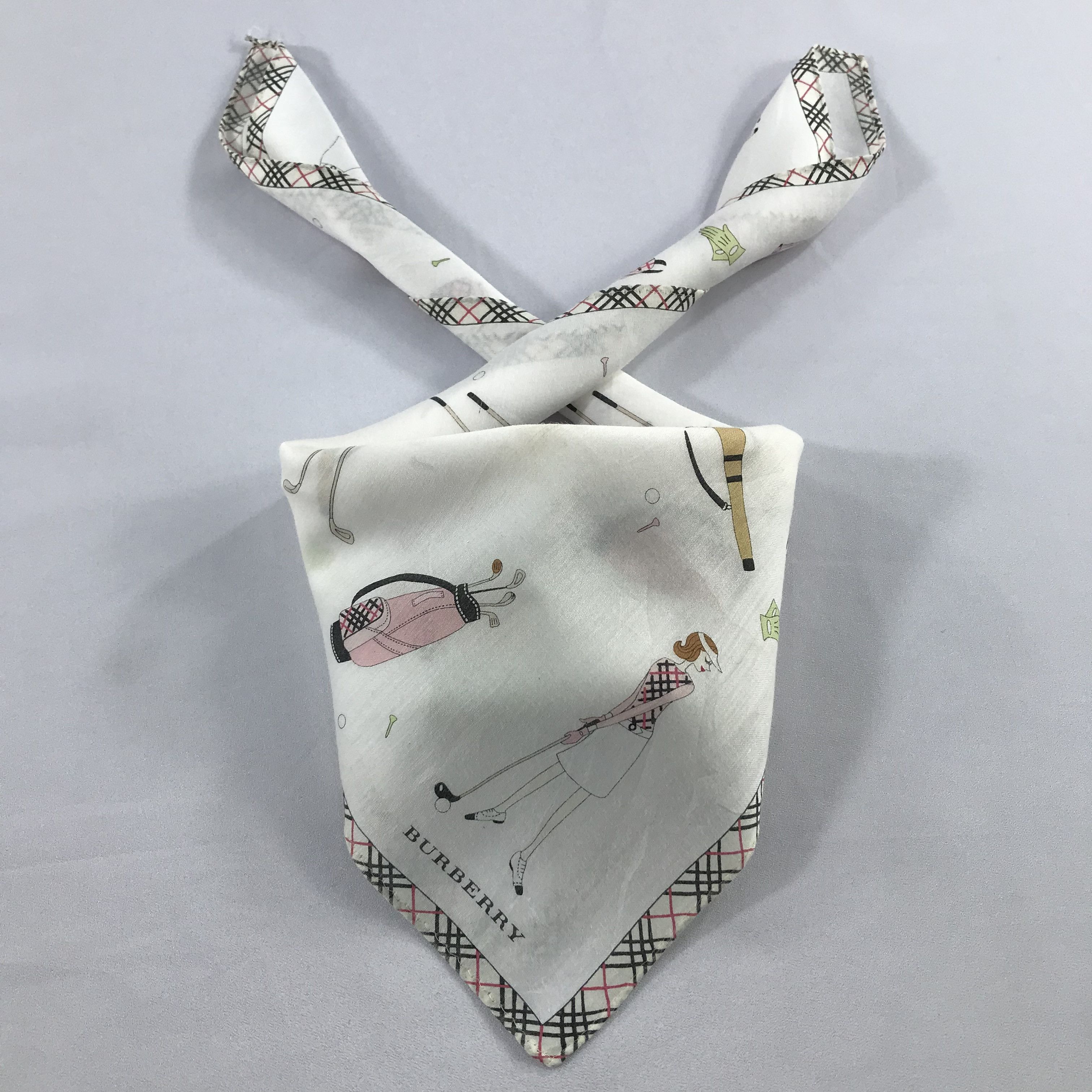 Burberry × Vintage Burberry Bandana / Handkerchief / Neckerchief - S2551 Size ONE SIZE - 3 Thumbnail