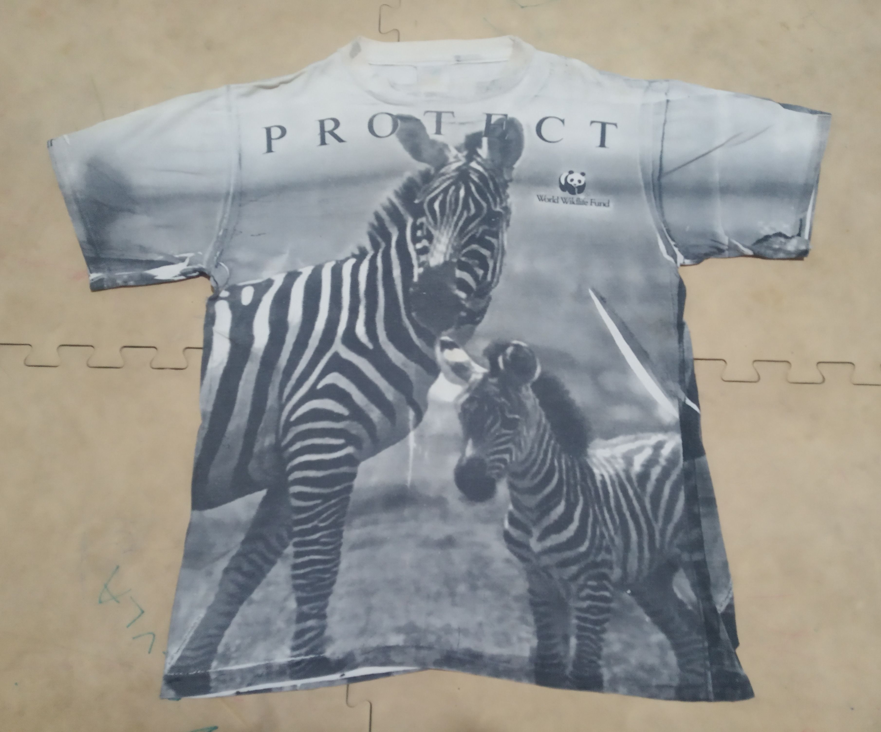 Vintage 90s World Wildlife Fund "Zebra" Size US S / EU 44-46 / 1 - 1 Thumbnail