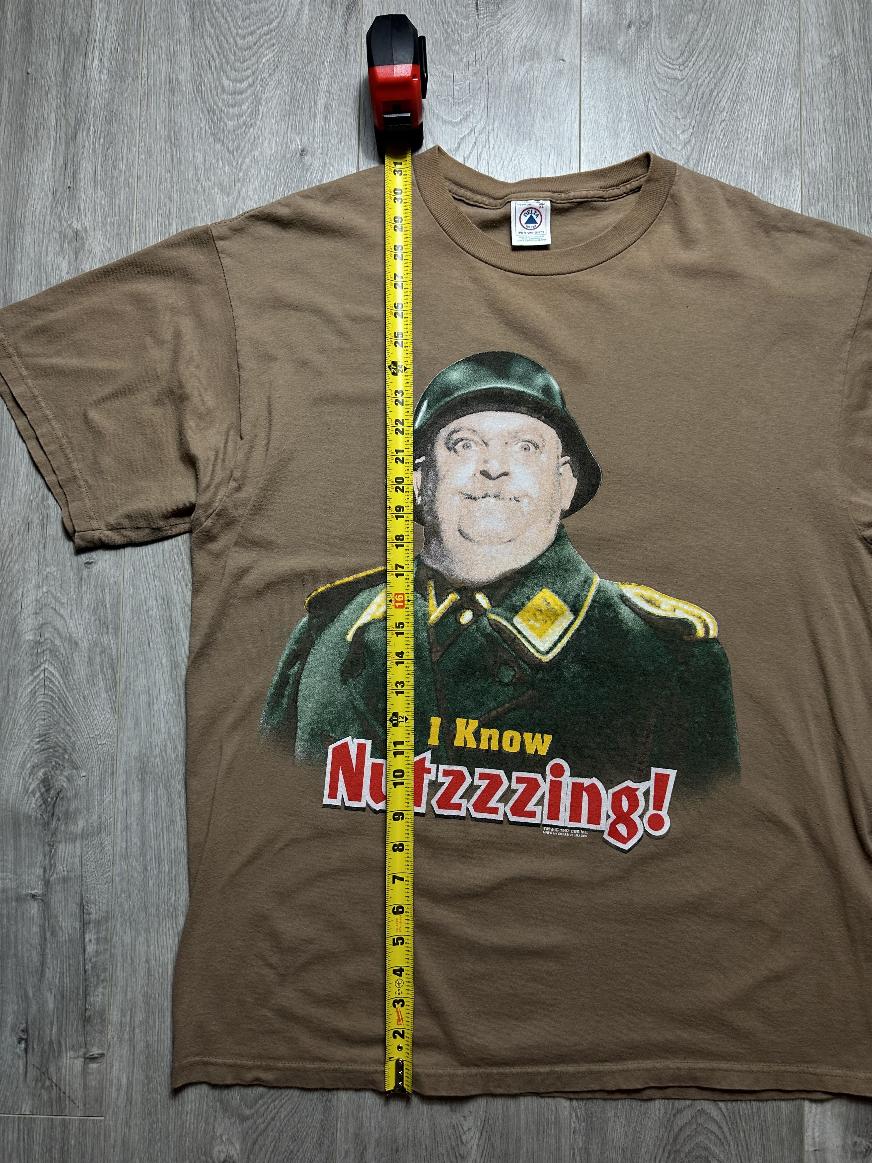 Vintage Vintage Hogans Heroes 1997 Sgt Schultz I Know Nutzzzing Tee Size US XL / EU 56 / 4 - 8 Thumbnail