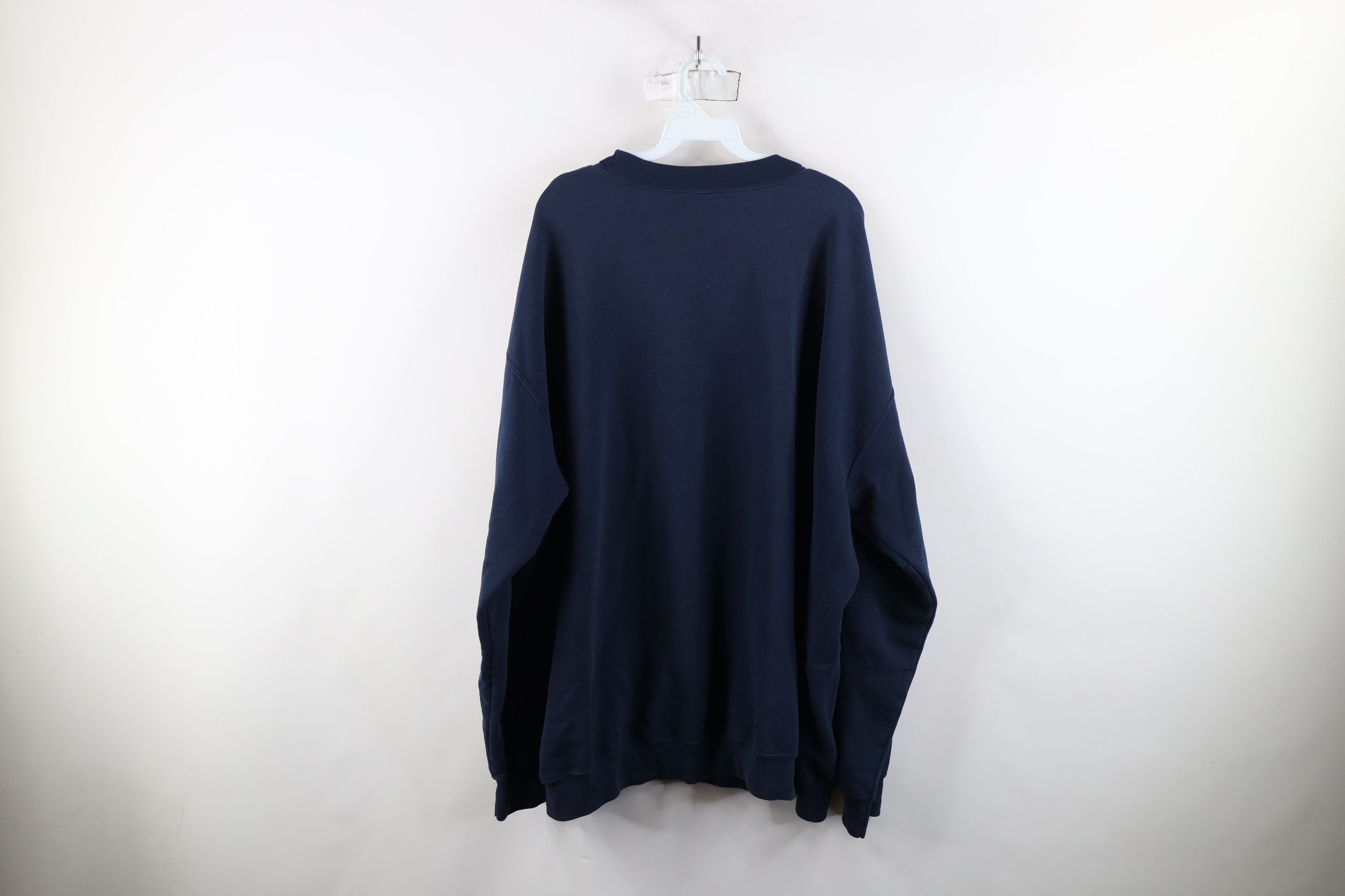 Vintage Vintage 90s Streetwear Blank Crewneck Sweatshirt Navy Blue Size US XXL / EU 58 / 5 - 12 Thumbnail