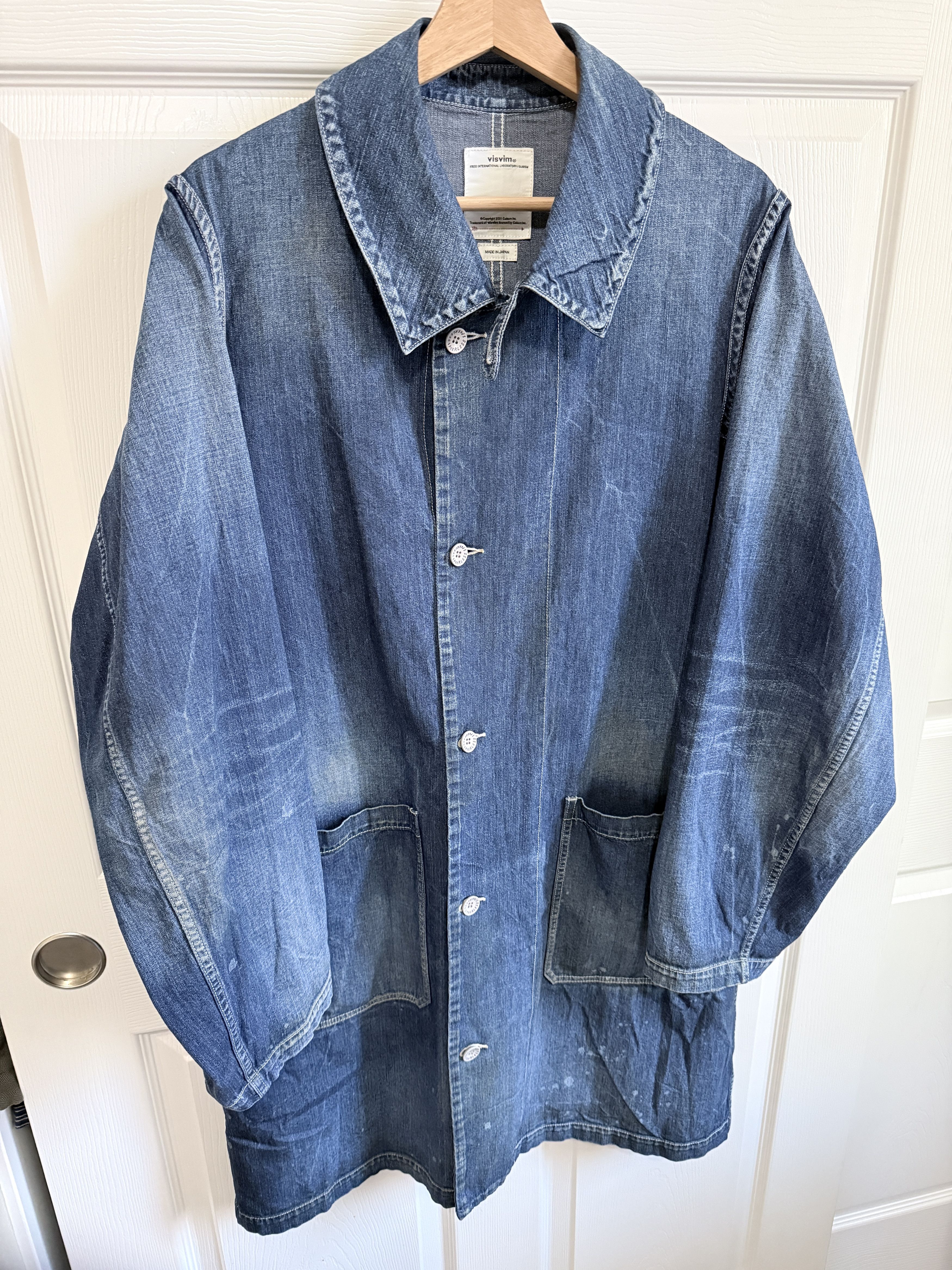Visvim Visvim SS19 Dry Denim Grease Monkey Coat Size US M / EU 48-50 / 2 - 3 Thumbnail