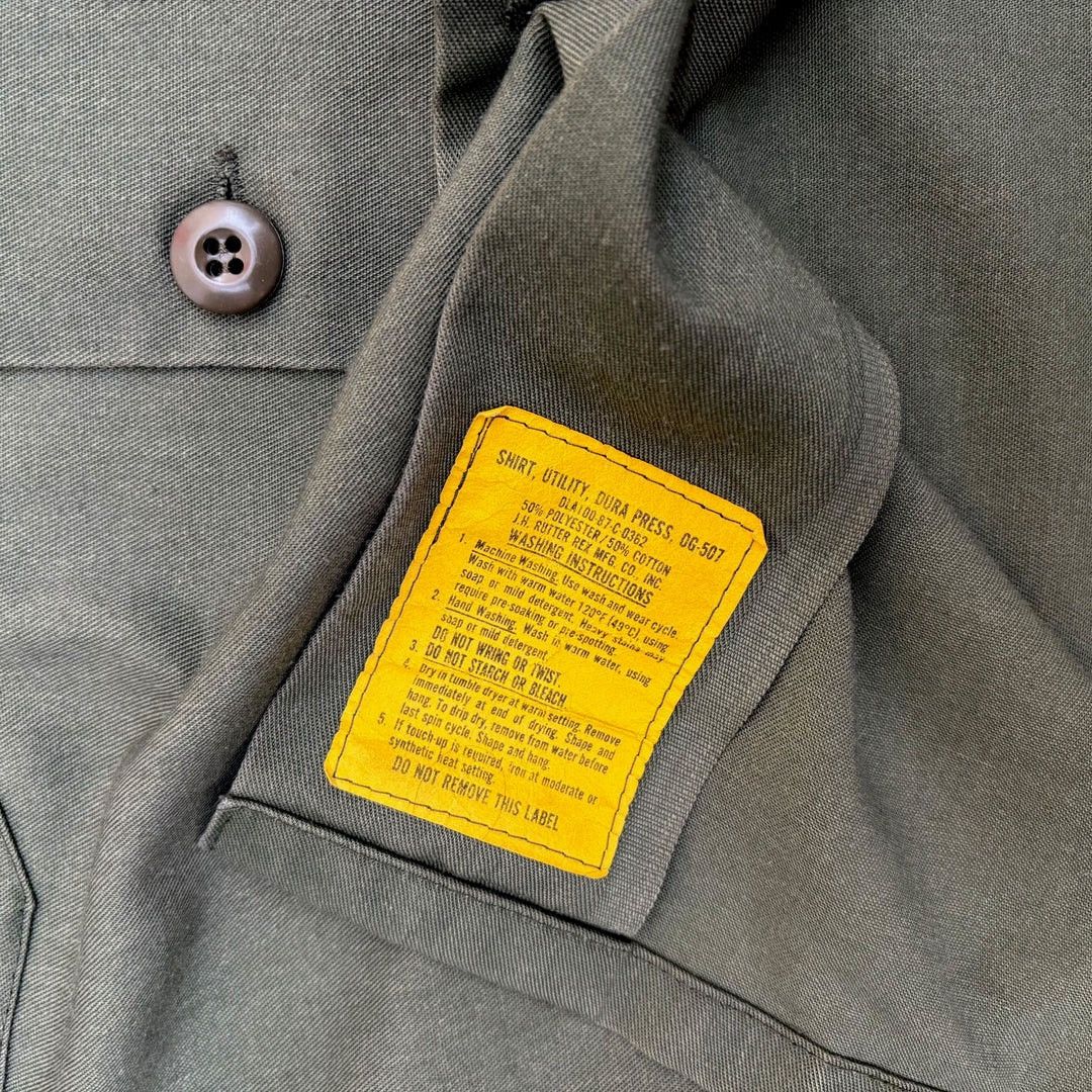 Vintage US Army 1987 87 OG 507 Vintage Military Issued Fatigue Shirt Size US L / EU 52-54 / 3 - 3 Thumbnail