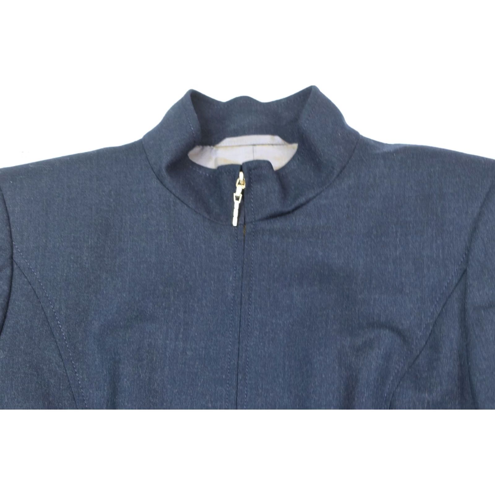 Escada ESCADA Skirt Jacket Suit Navy Wool Full-Zip Midi Womens 40 Size 27" / US 4 / IT 40 - 4 Thumbnail