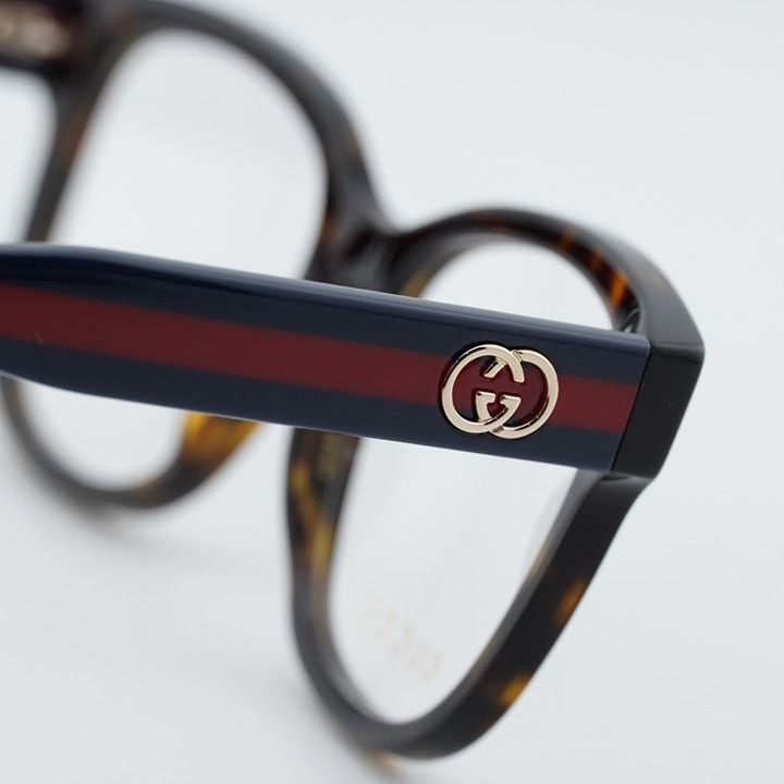 Gucci Gucci GG0038ONN 003 Eyeglasses Havana 54mm Square Frame Size ONE SIZE - 7 Thumbnail