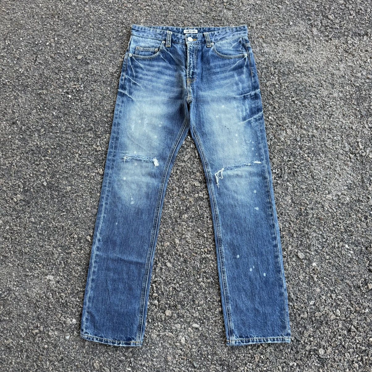 Japanese Brand VINTAGE CLEF DE SOL FADED RIPPEP JEAN DENIM PANTS Size US 33 - 2 Thumbnail
