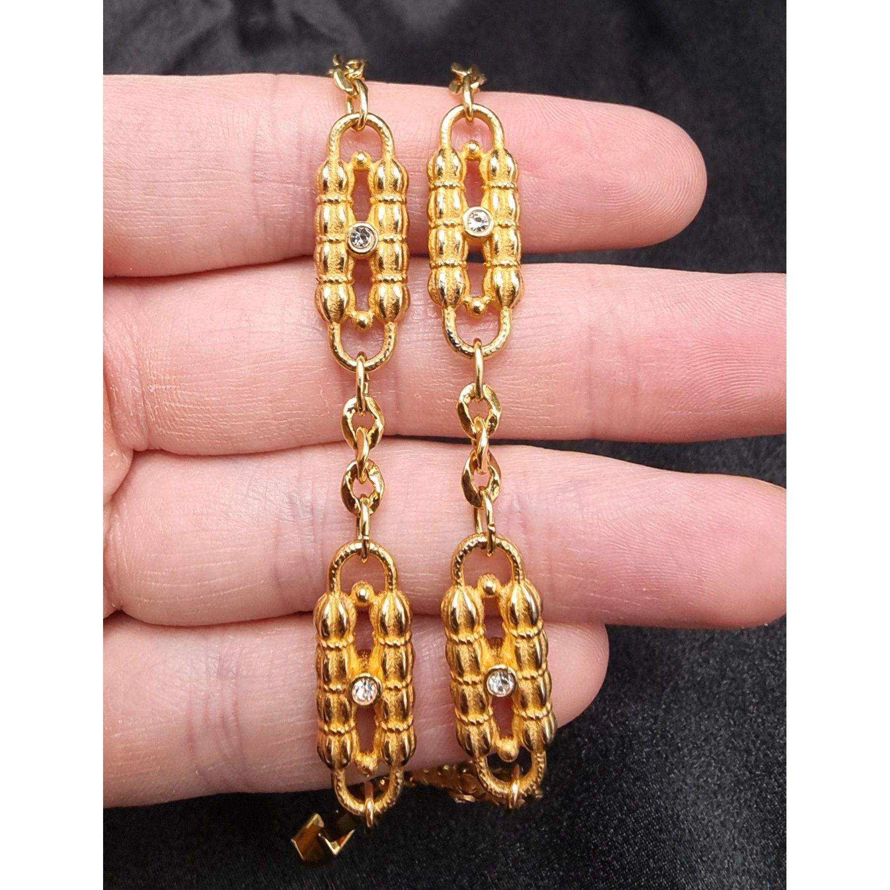 Vintage Vintage JBK Gold-Tone Chain Link Bracelet With Rhinestone Ac Size ONE SIZE - 5 Thumbnail
