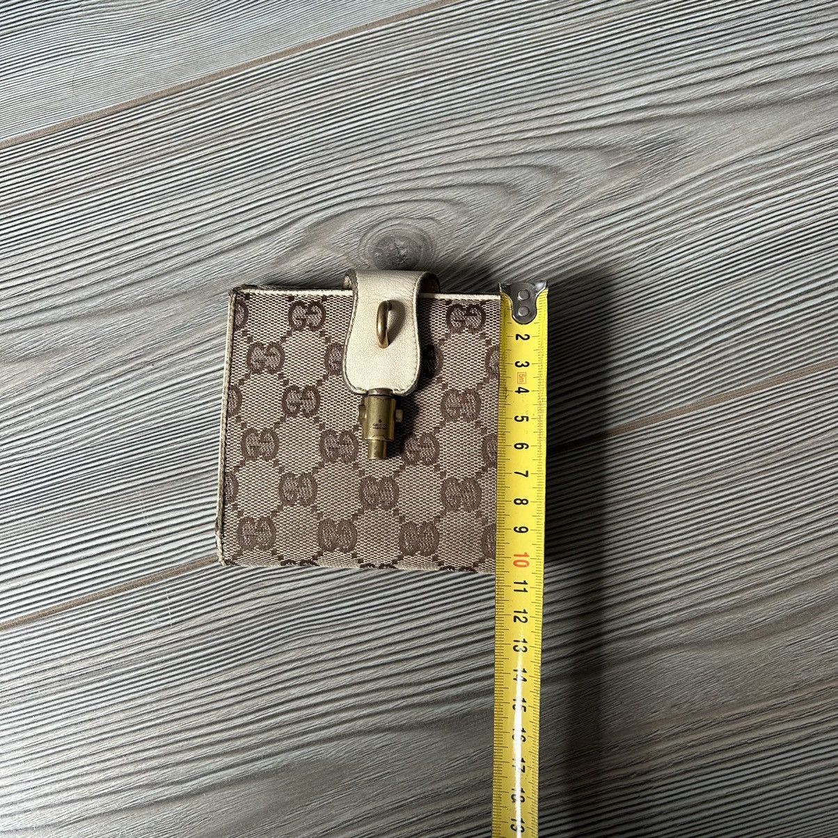 Gucci GUCCI GG BROWN WHITE CANVAS X LEATHER COMPACT WALLET Size ONE SIZE - 22 Thumbnail