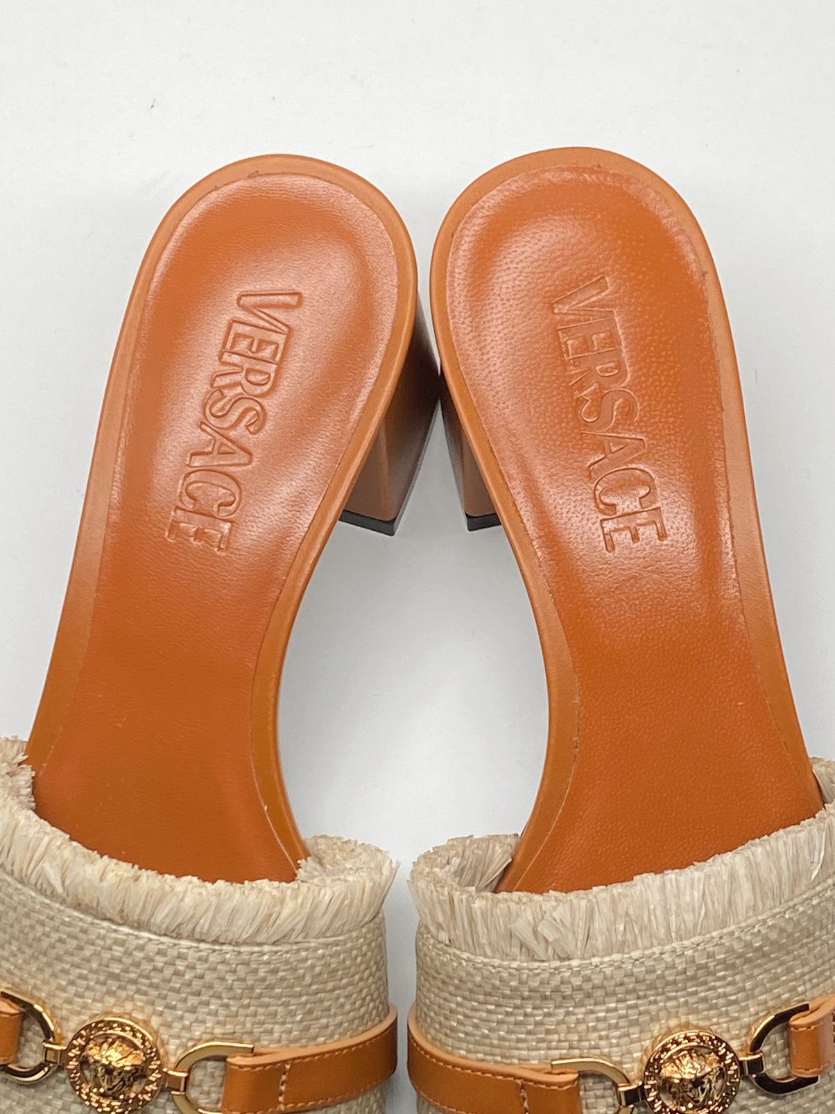 Versace Versace Medusa '95 55MM Raffia Mules Size US 7 / IT 37 - 6 Thumbnail