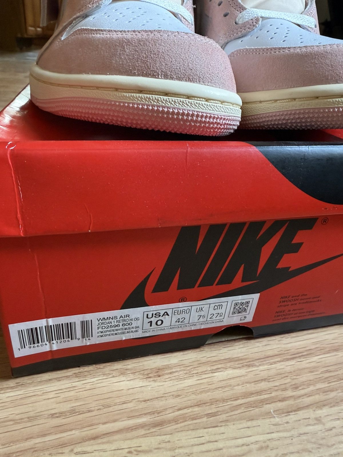 Nike WMNS Air Jordan 1 “Washed Pink” Size US 10 / EU 43 - 4 Thumbnail