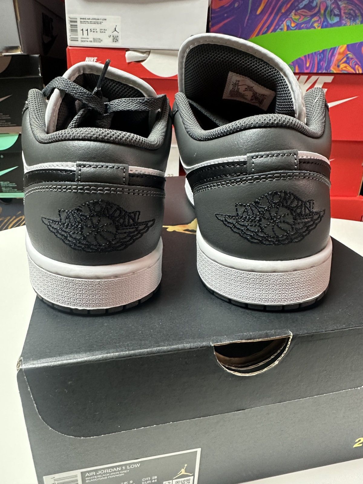 Jordan Brand × Nike *New* Size 10 Men Air Jordan 1 Low White Black Iron Gray Size US 10 / EU 43 - 22 Thumbnail