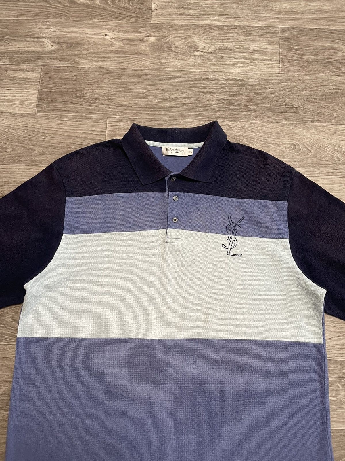 Yves Saint Laurent Vintage Yves Saint Laurent YSL Big Logo Polo Shirt Size US XXL / EU 58 / 5 - 2 Thumbnail