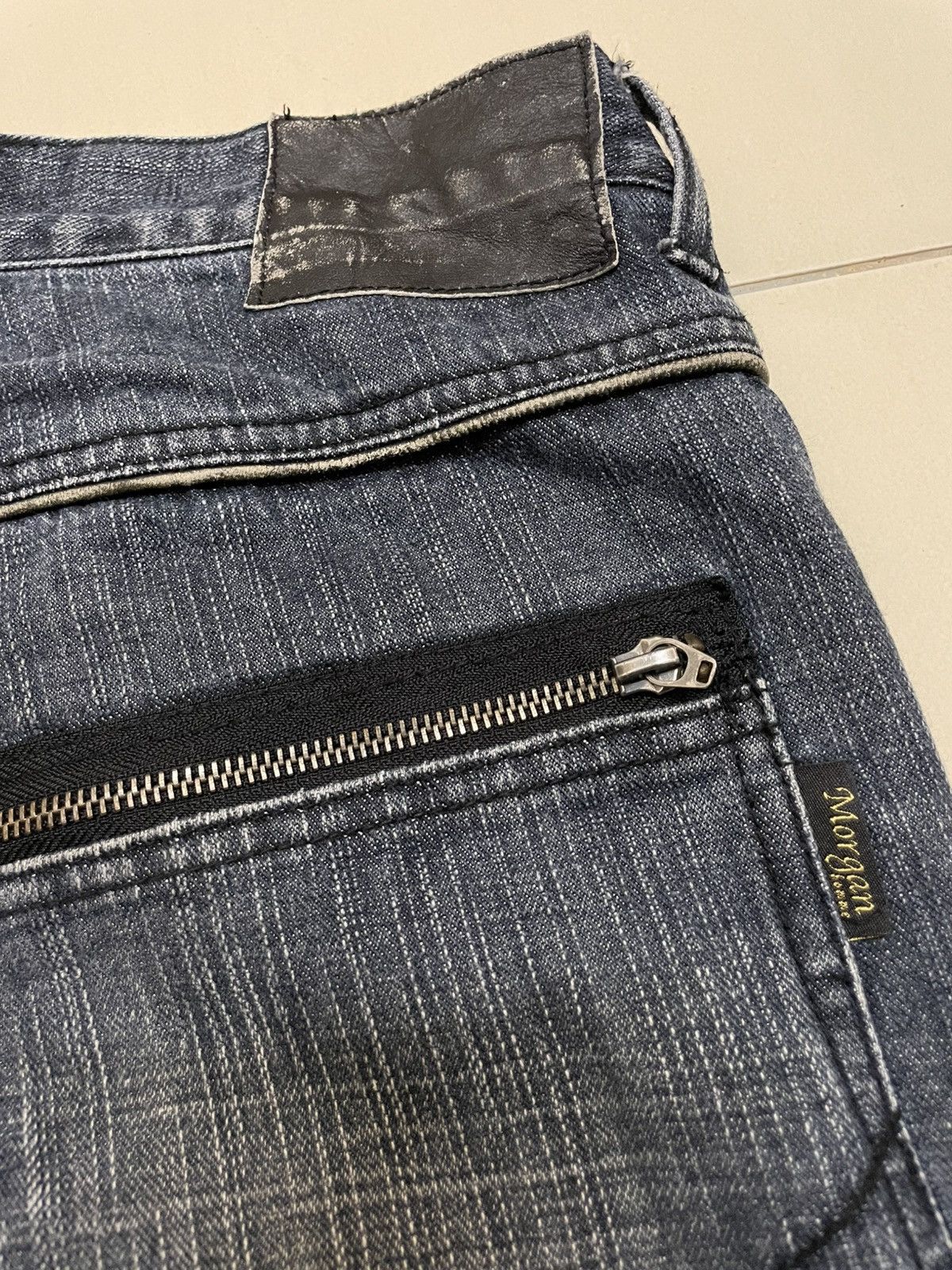 Morgan Homme Morgan Homme Straight Cut Jeans With Leather Detailing Size US 33 - 9 Thumbnail