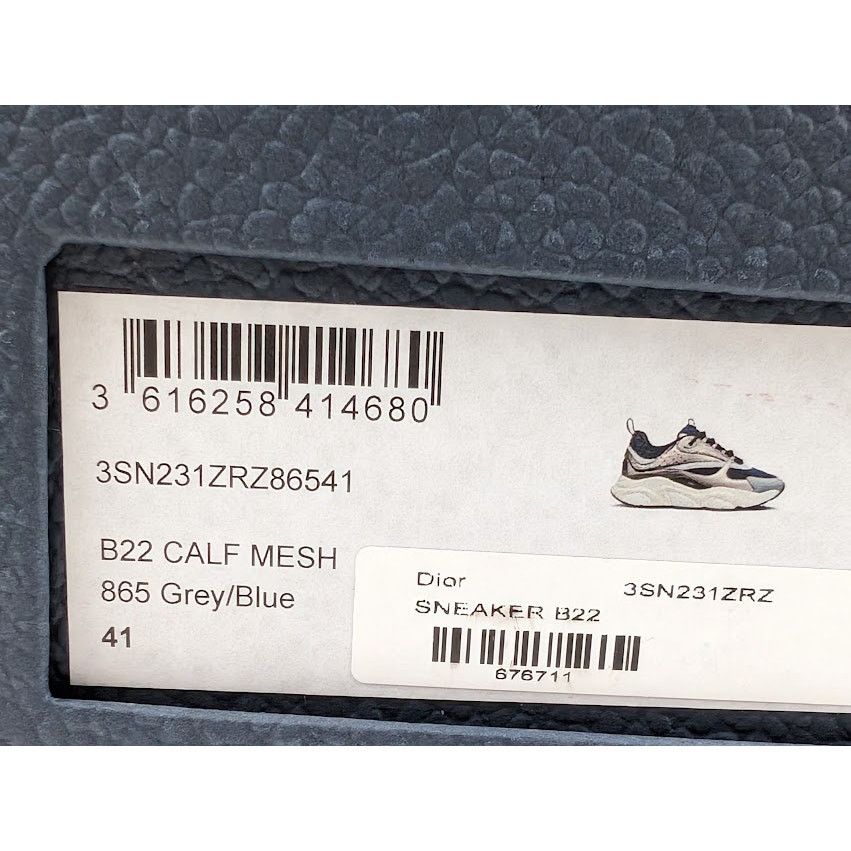 Dior o1rshd1 B22 Calfskin Mesh Sneakers in Grey/Blue Size US 8 / EU 41 - 24 Thumbnail