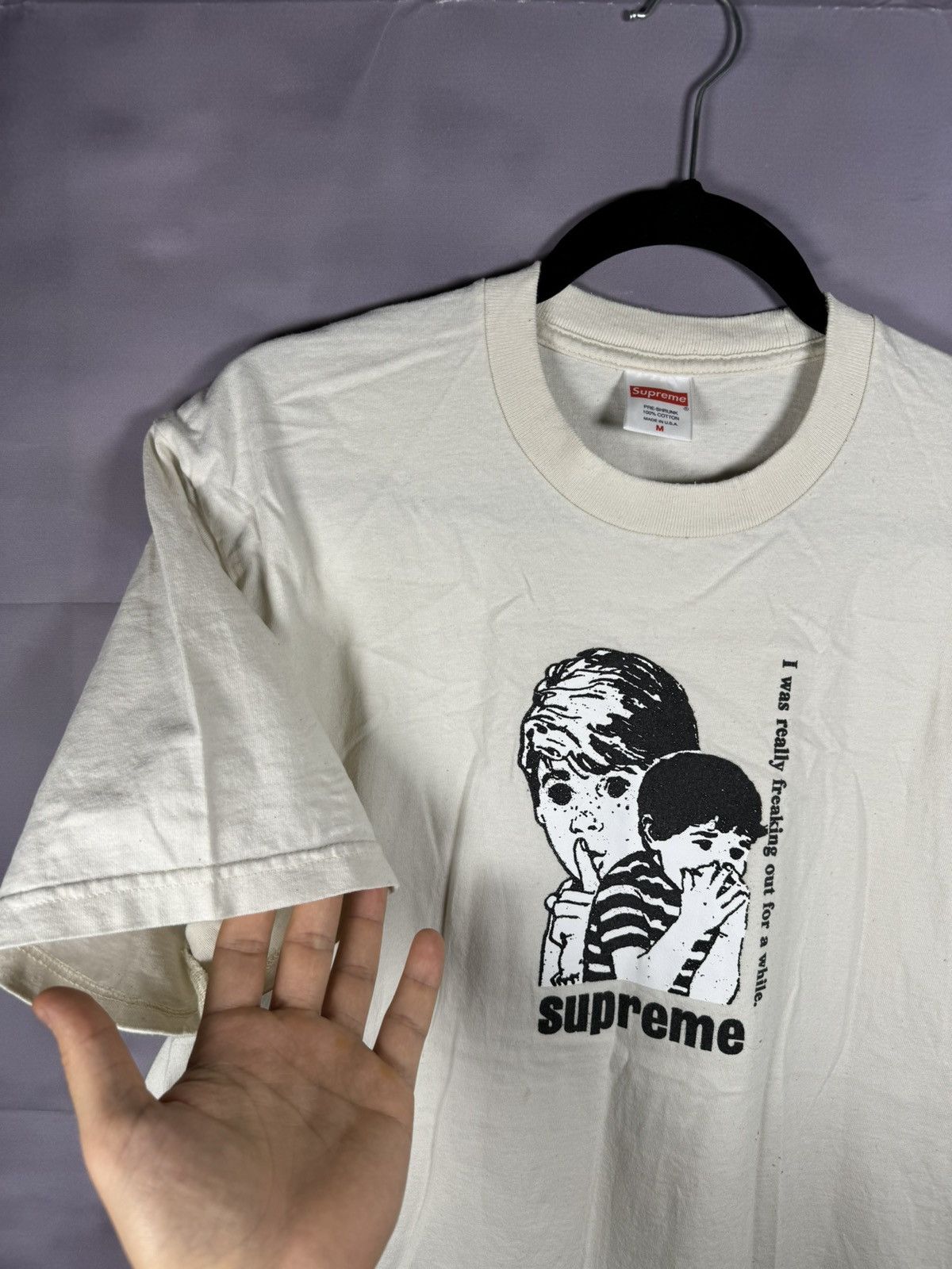 Supreme × Vintage Supreme Freaking Out Tee Beige Medium Authentic Streetwear Size US M / EU 48-50 / 2 - 6 Thumbnail