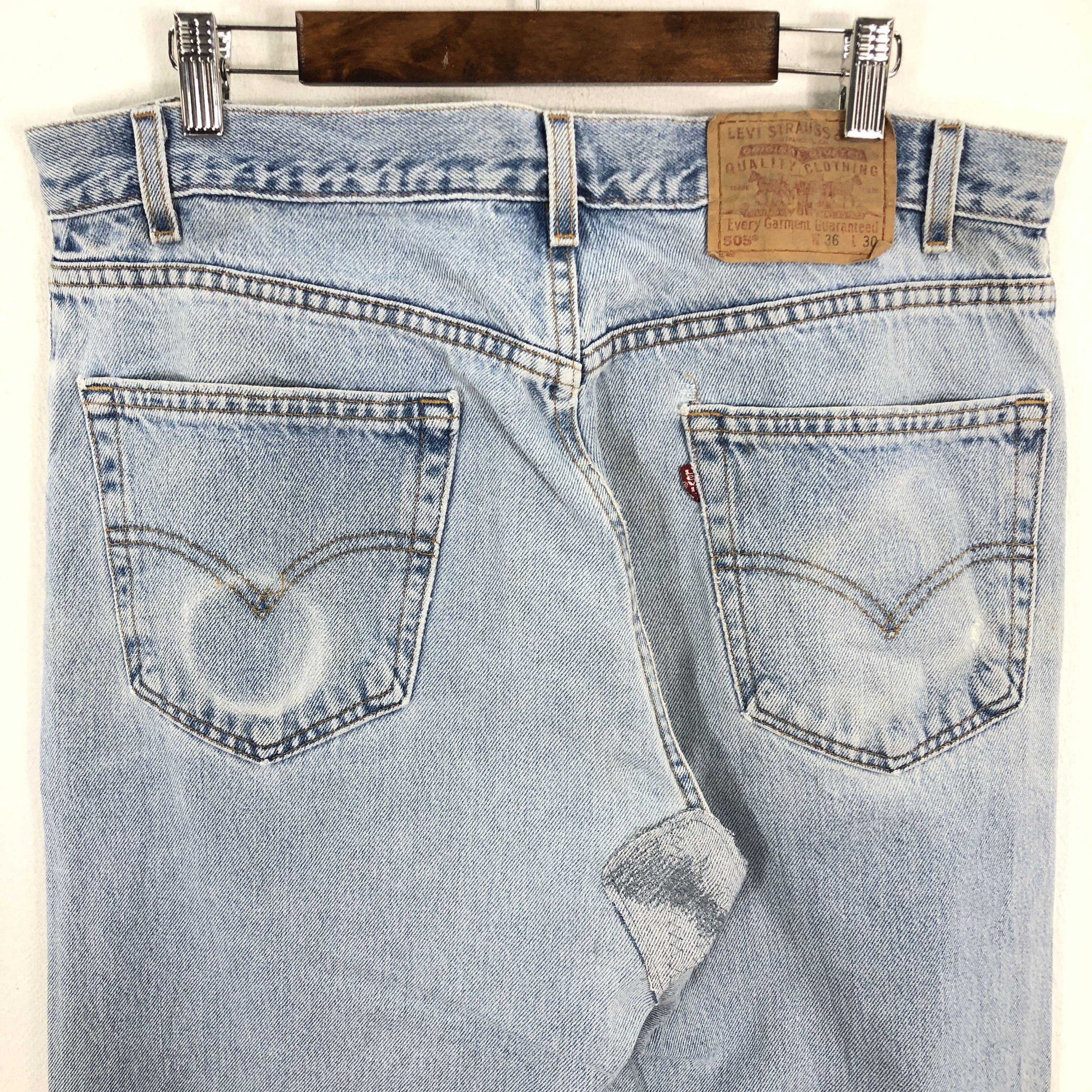 Levi's × Vintage 36 x 30 Vintage 90s Levis 505 Jeans Regular Fit L1406 Size US 36 / EU 52 - 4 Thumbnail