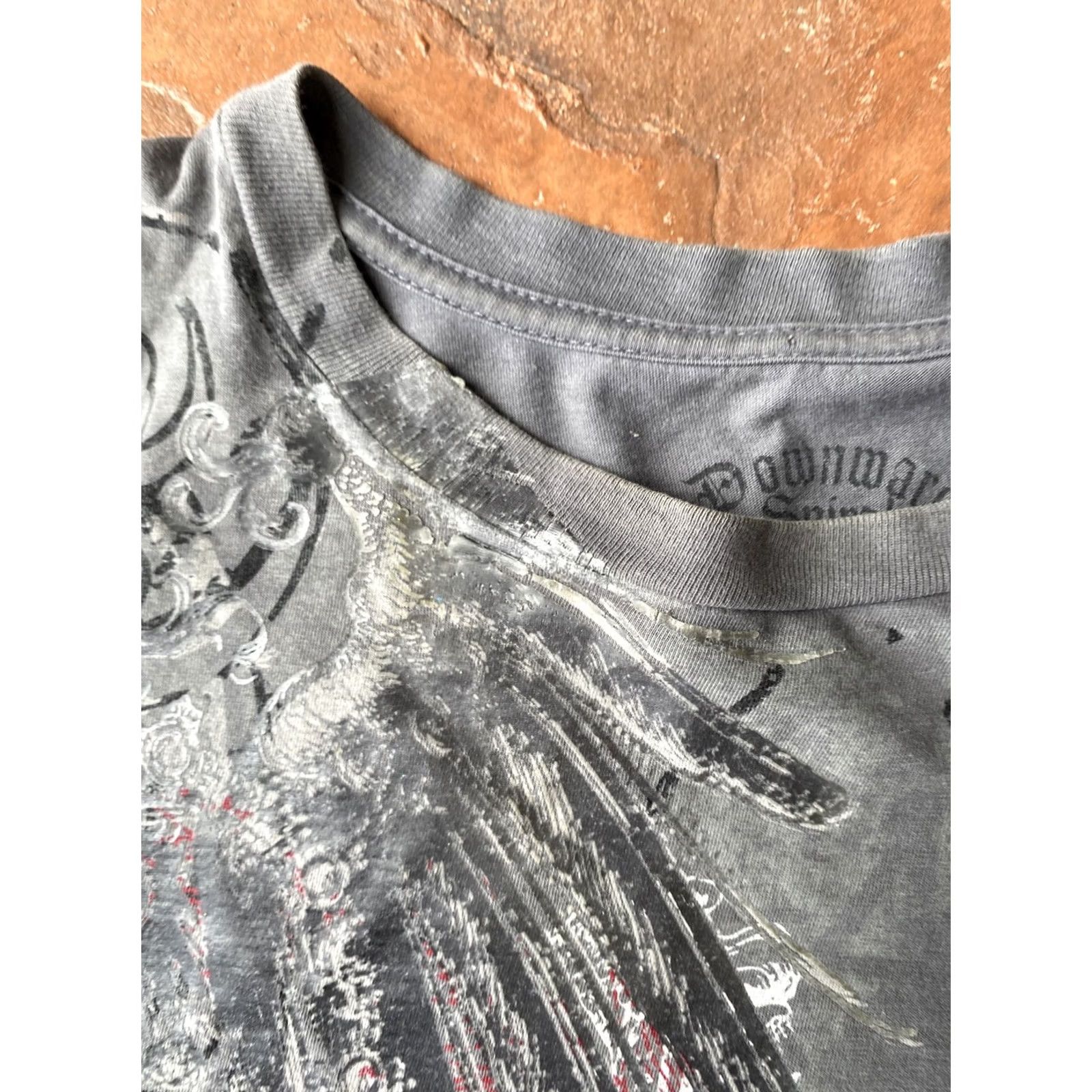 Affliction VINTAGE Downward Spiral T-Shirt XL Gray Skull Grunge Emo Men Crew Neck Short Sleeve Cotton Size XL Size US XL / EU 56 / 4 - 4 Thumbnail