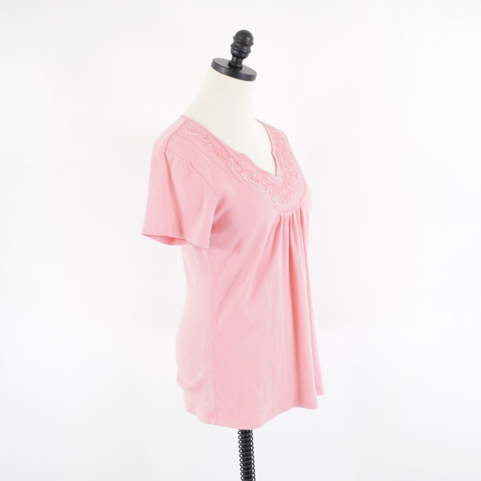 Nicole Miller Nicole Miller Nicki Medium Pink Rhinestone Embroidered V-Nec Size M / US 6-8 / IT 42-44 - 5 Thumbnail