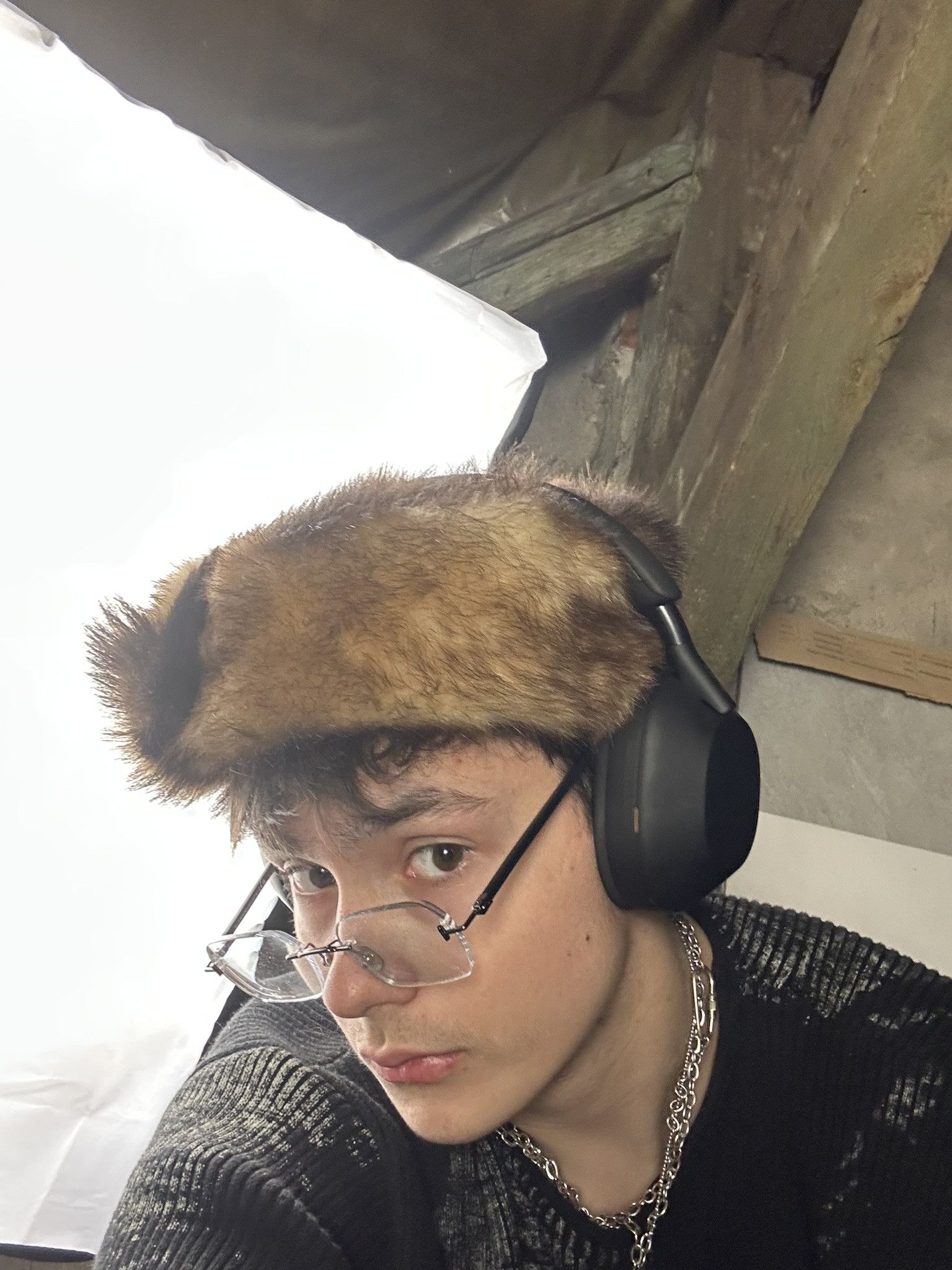 Vintage 80s Vintage Real Fox Fur Slavic Soviet Hat Size ONE SIZE - 4 Thumbnail