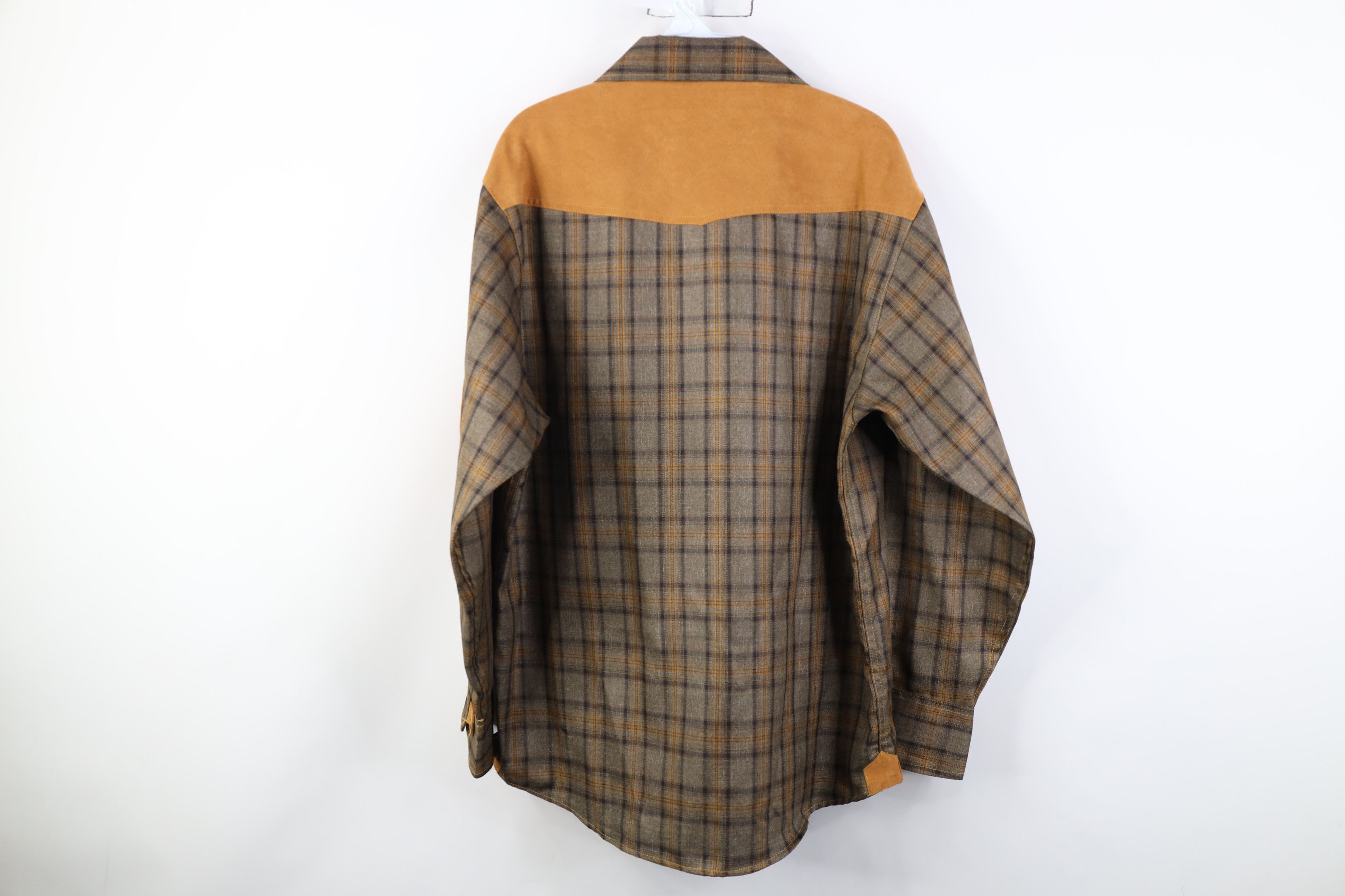 Vintage Vintage 90s Streetwear Rodeo Cowboy Button Shirt Brown Plaid Size US M / EU 48-50 / 2 - 14 Thumbnail