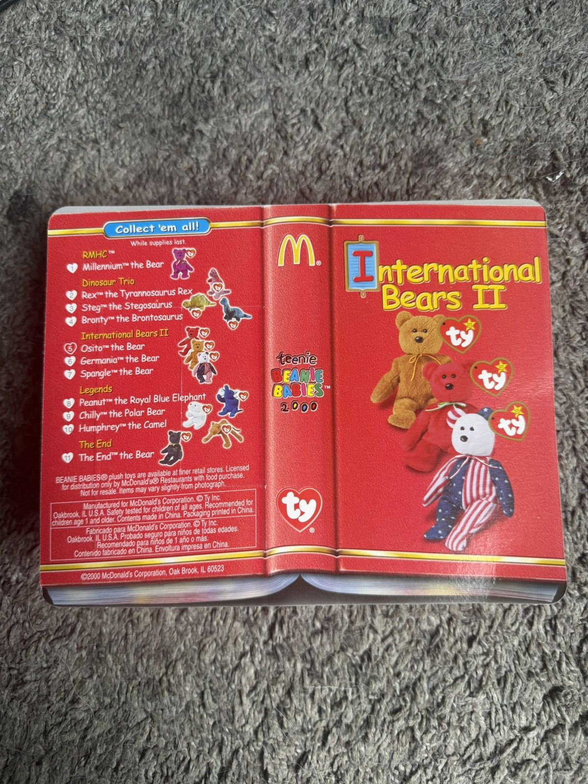 Vintage 2000 McDonald’s Ty Osito The Bear Teenie Beanie Baby Size ONE SIZE - 2 Thumbnail