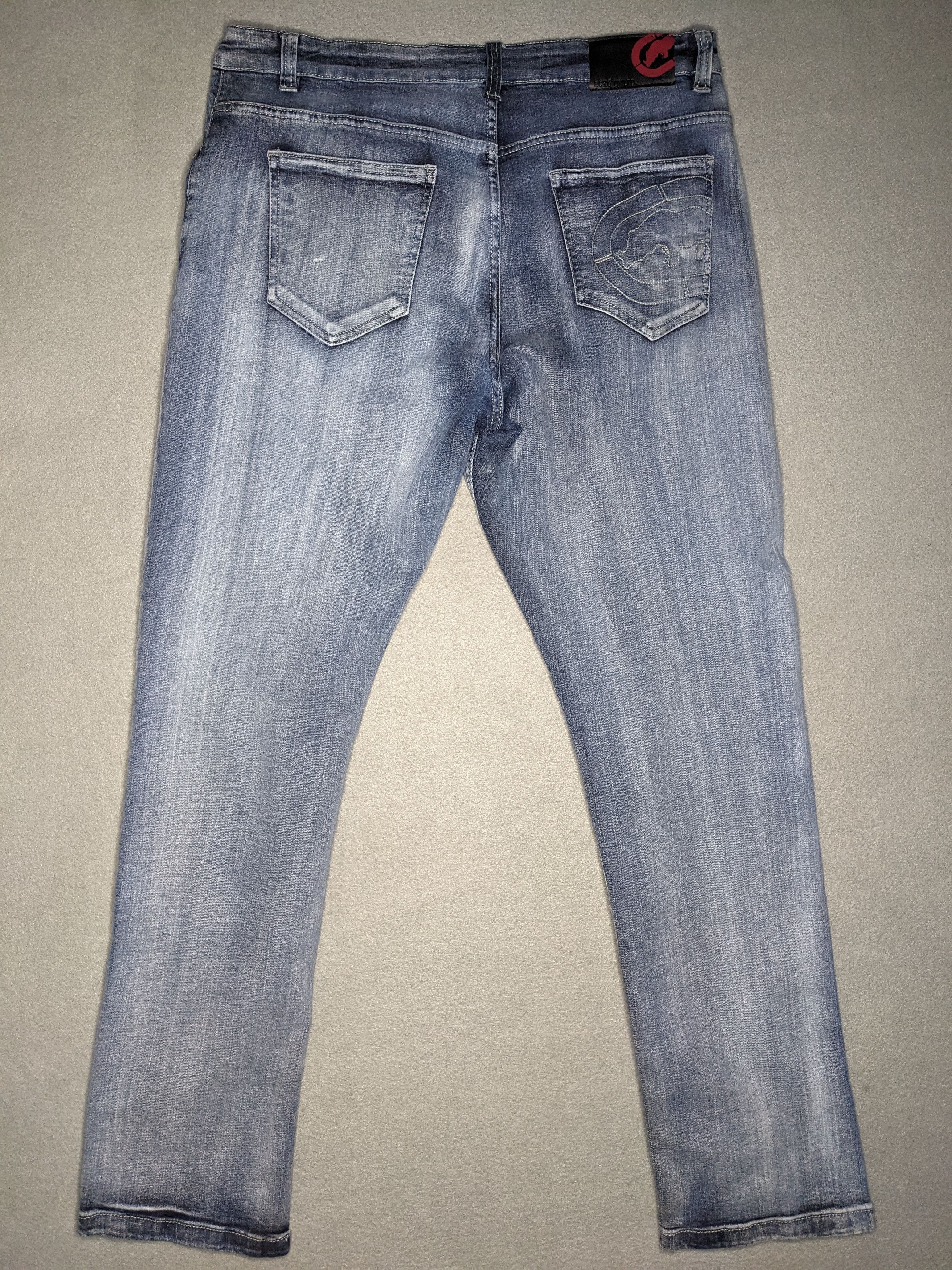 Ecko Unltd. VTG Ecko Unltd Y2K Jeans 34x32 Light Wash Wide Denim Logo Size US 34 / EU 50 - 2 Thumbnail