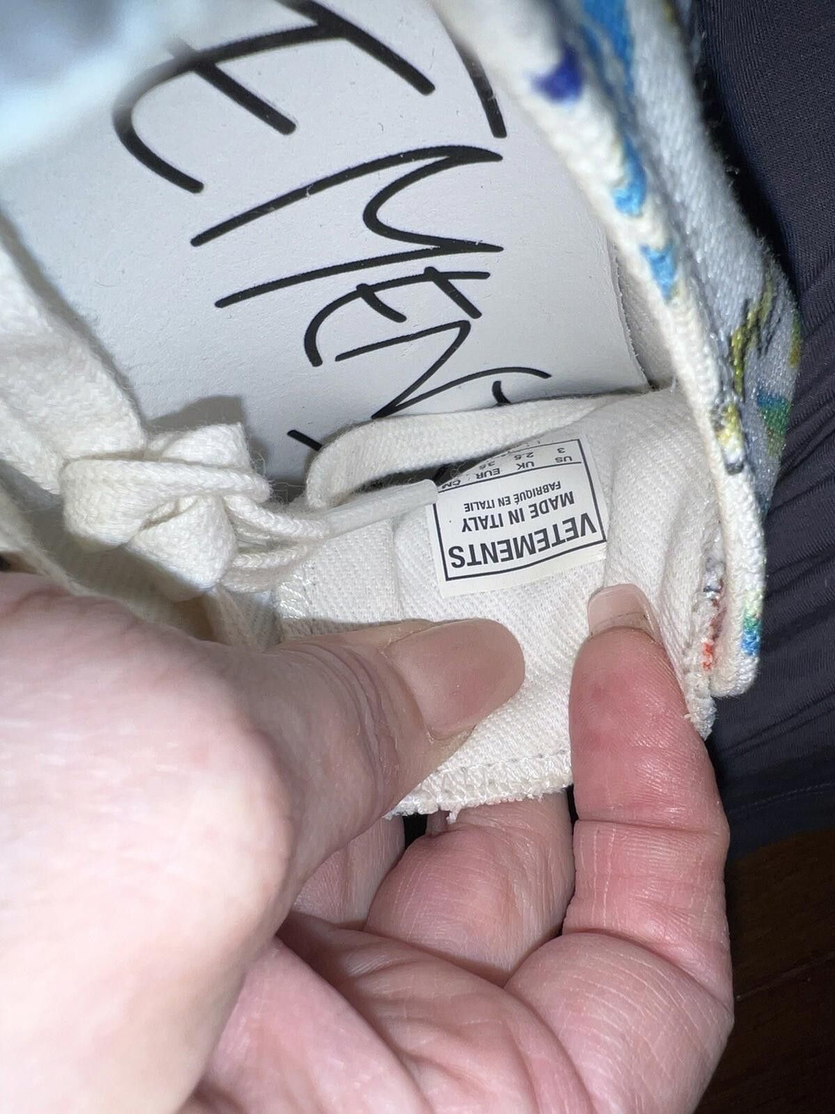 Vetements Vetements White Graffiti Low Top Sneakers Sz 35 W/ Box Size US 5 / IT 35 - 12 Thumbnail