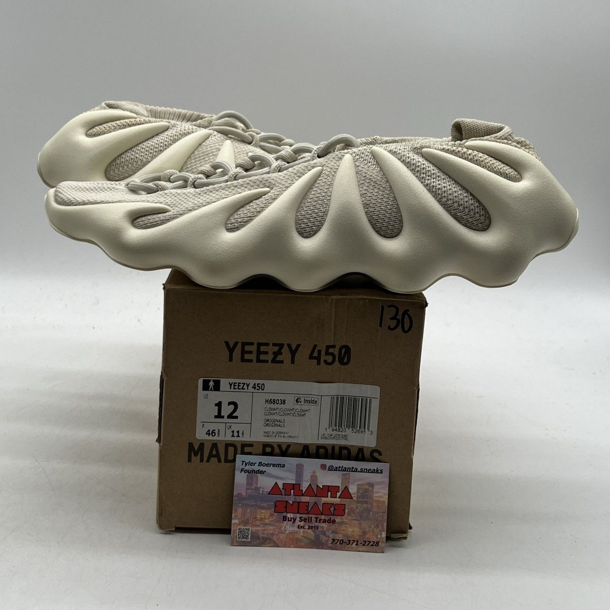 Adidas Yeezy 450 cloud white Size US 12 / EU 45 - 1 Thumbnail