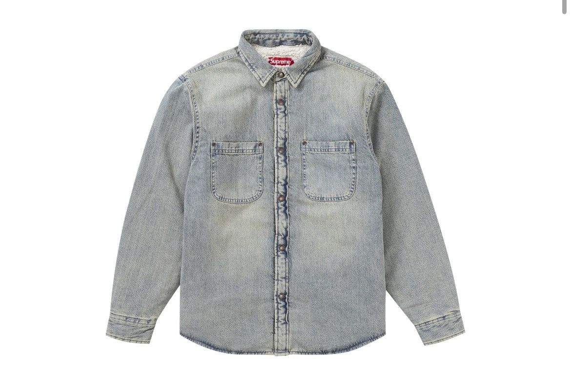 Streetwear × Supreme Supreme Faux Shearling Lined Work shirt | Grailed