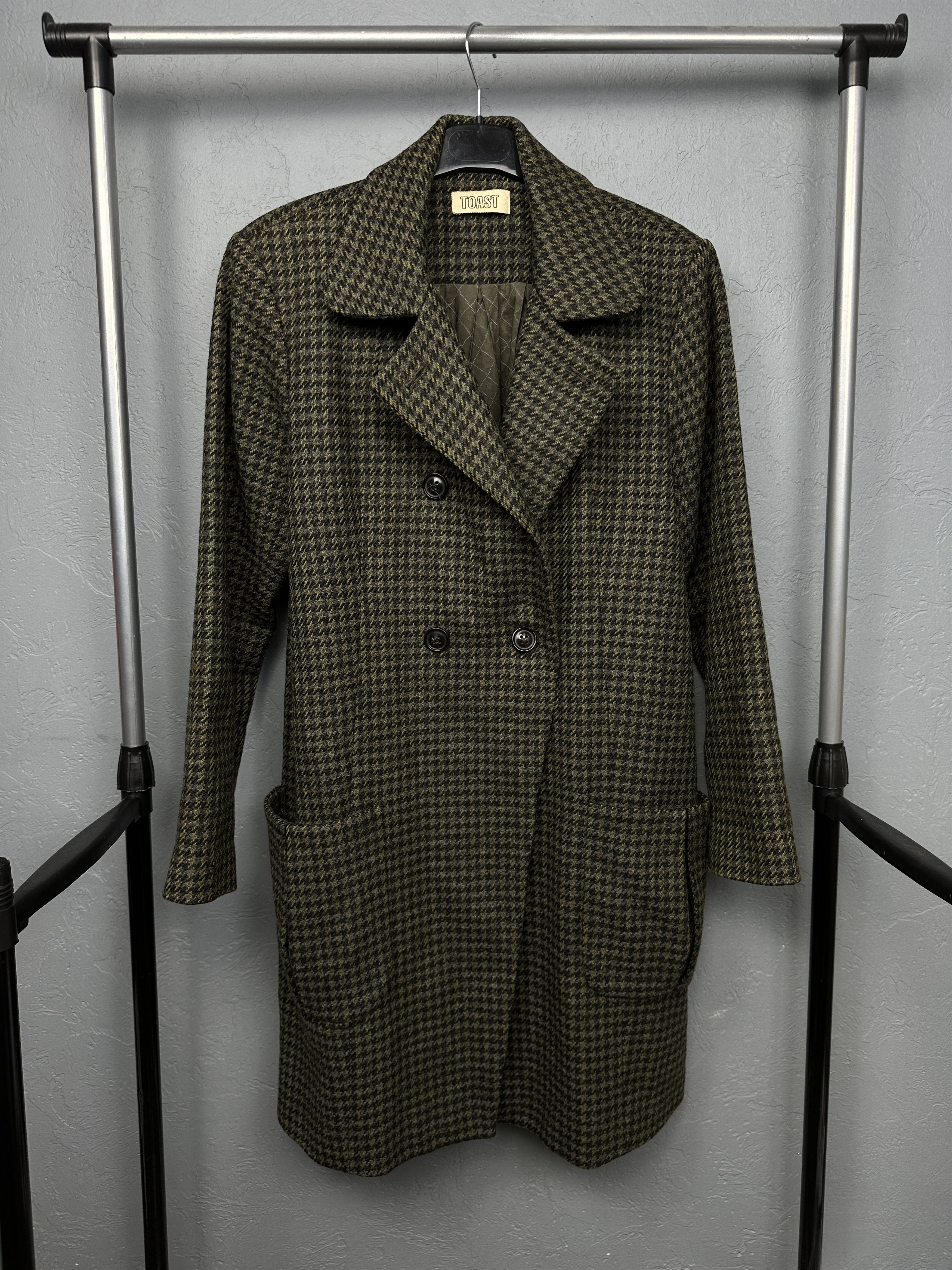 Vintage TOAST Womens Italian Wool Long Tweed Coat Jacket Size L / US 10 / IT 46 - 1 Thumbnail