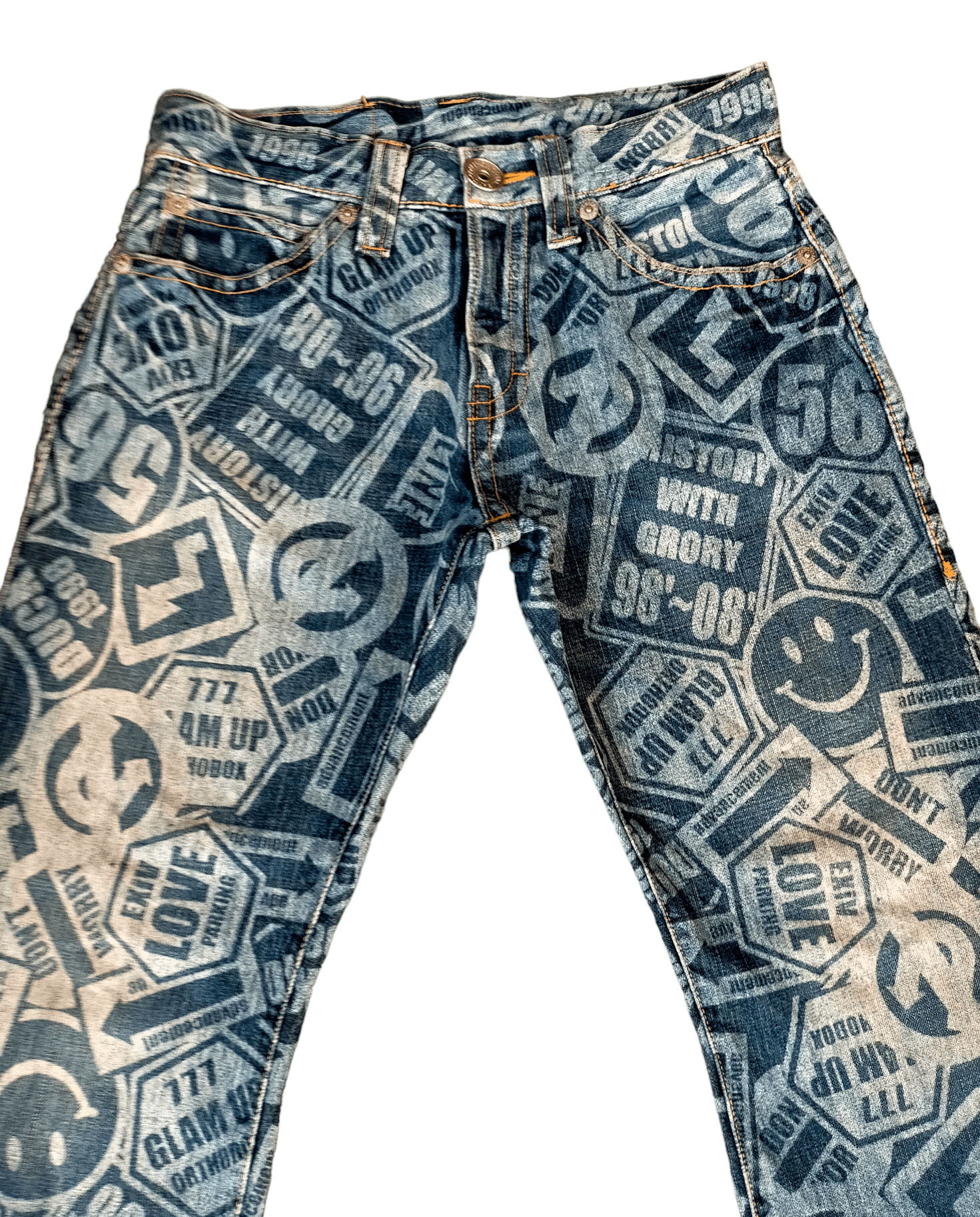 Hysteric Glamour Archieve 🔥 Full Print Word Phrase Boot cut Wide Pant Size US 29 - 2 Thumbnail