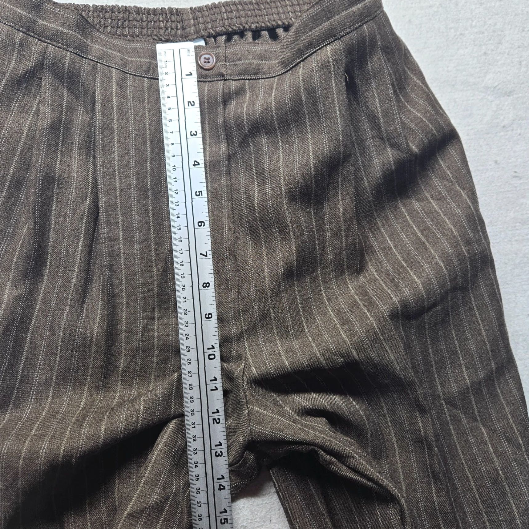 Vintage Alfred Dunner Pants Dress Pants Casual Career Women's Size 14 Brown Striped Elastic Waist Adult Women's Size 36" / US 14 / IT 50 - 5 Thumbnail