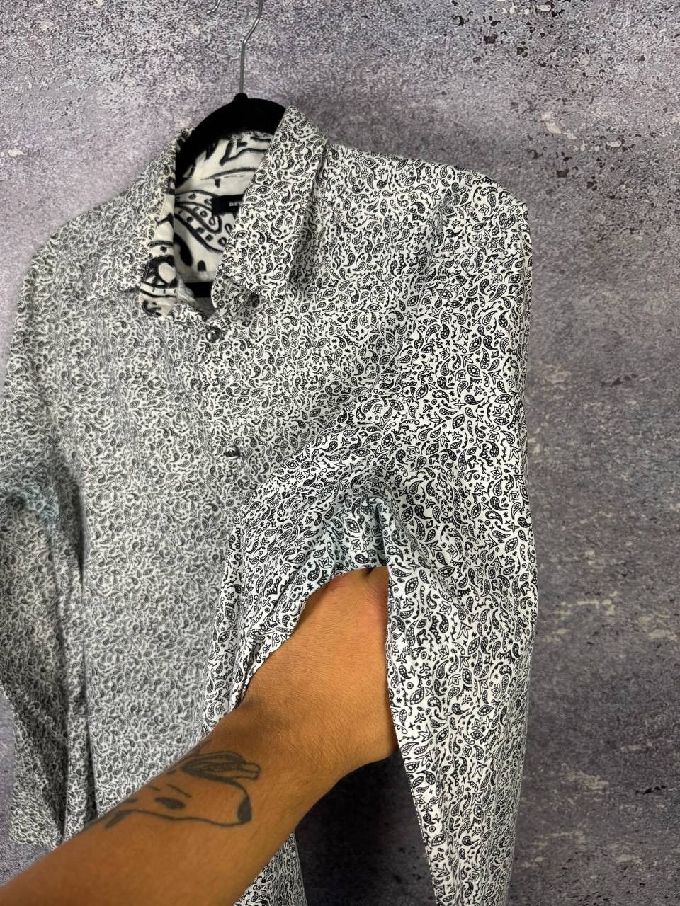 Diesel DIESEL Men's Shirt Black Crazy Pattern Long Sleeve Medium Size US M / EU 48-50 / 2 - 9 Thumbnail