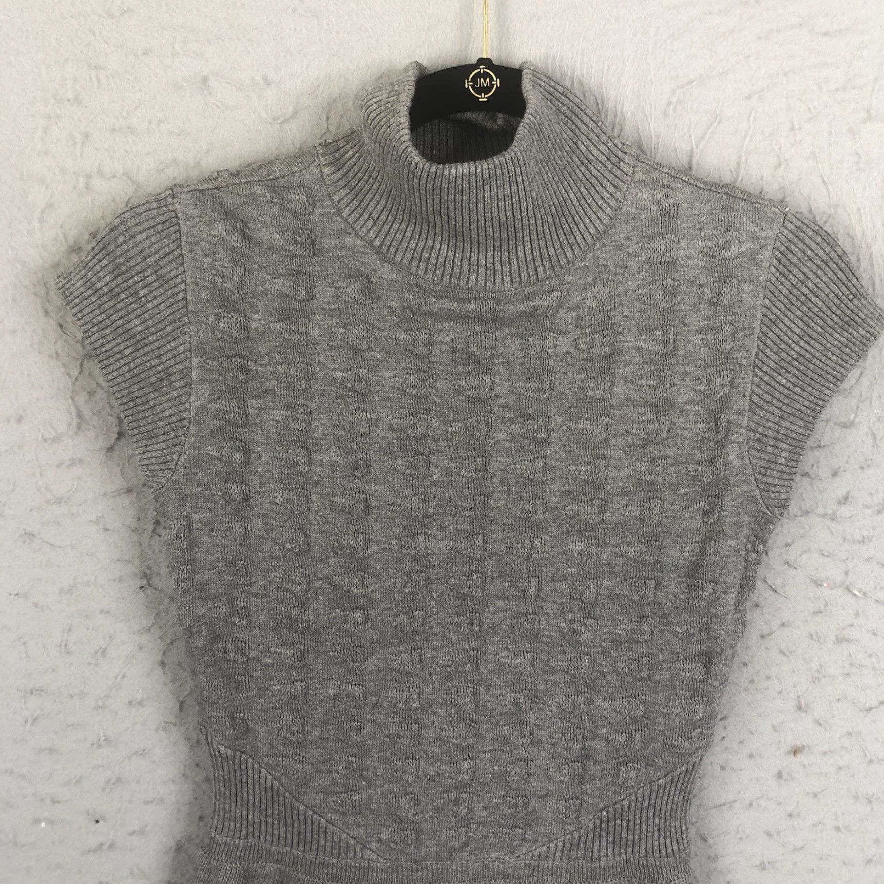 Vintage Catherine Malandrino Sweater Womens XS Gray Turtleneck Textured Neutral NEW Size XS / US 0-2 / IT 36-38 - 3 Thumbnail
