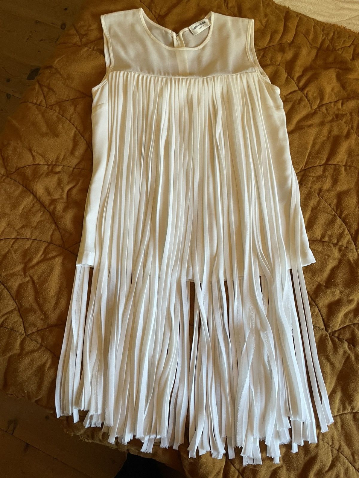 Saint Laurent Paris Saint Laurent Silk Fringe Top FR38 Size S / US 4 / IT 40 - 4 Thumbnail