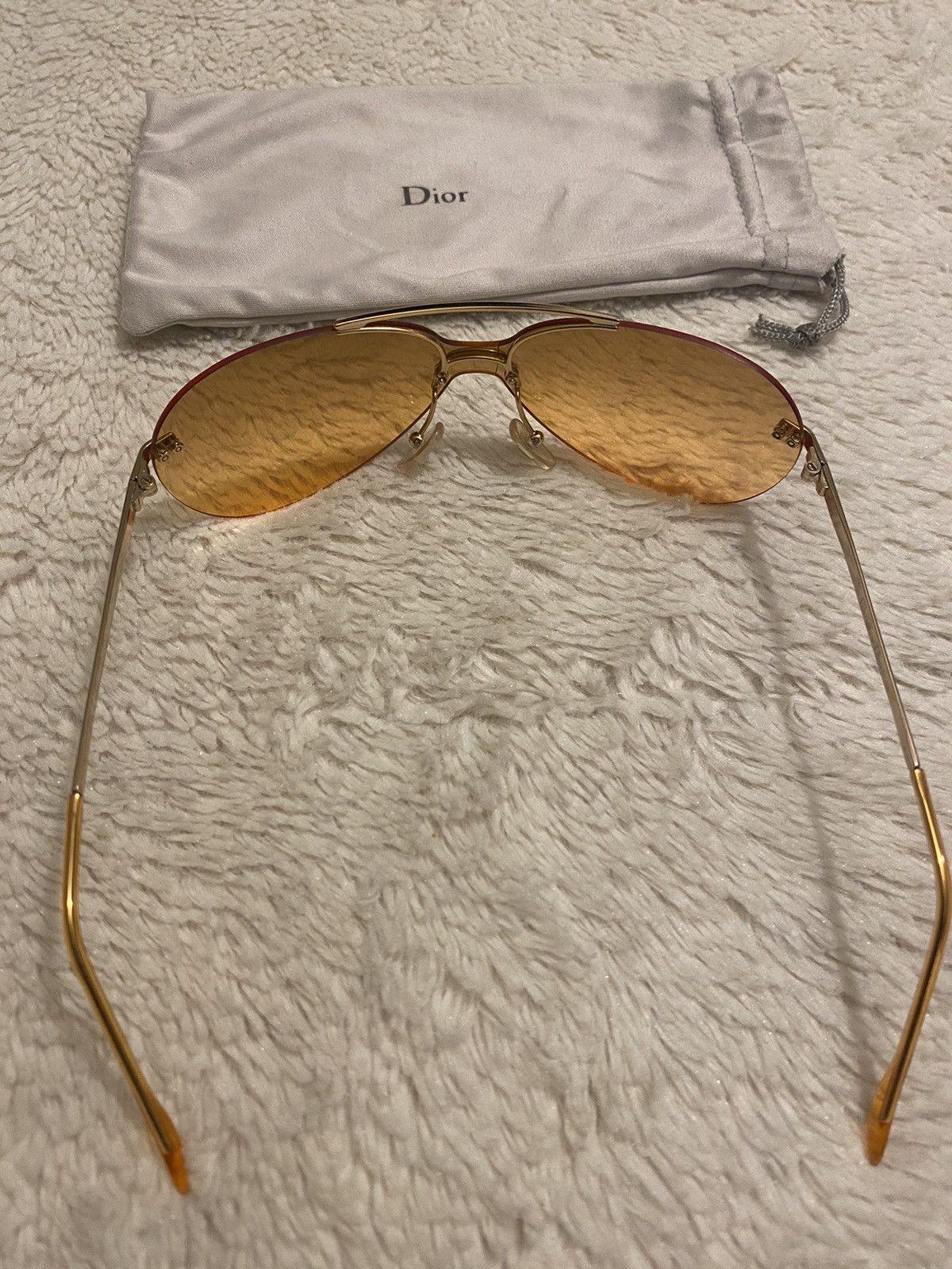 Dior Dior 00’s Orange Tint Mini Aviator Sunglasses Size ONE SIZE - 5 Thumbnail