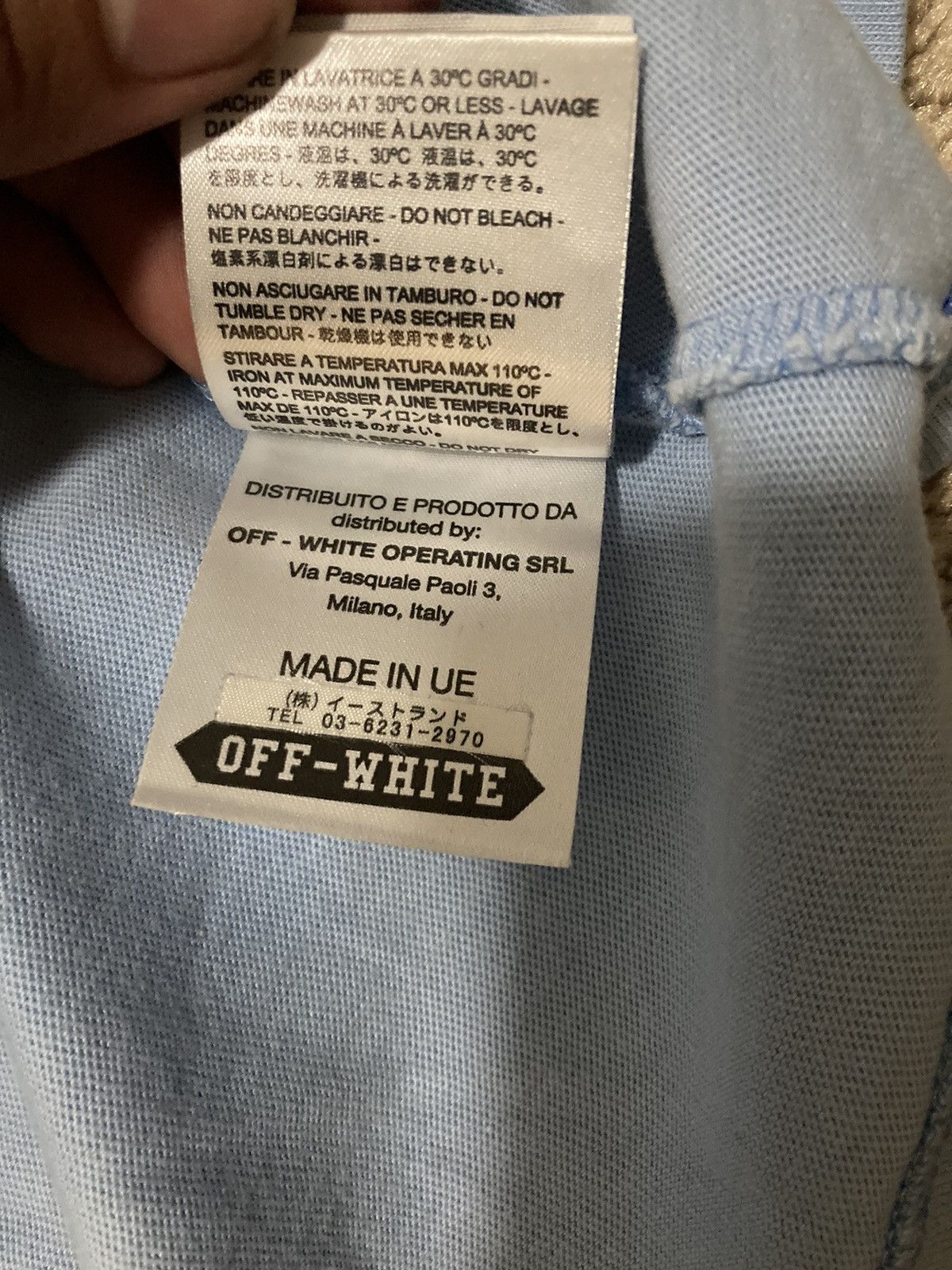 Off-White FW14 Off-White Virgil Abloh 13 Diagonal Stripe Blue 2014 OW Size US S / EU 44-46 / 1 - 12 Thumbnail