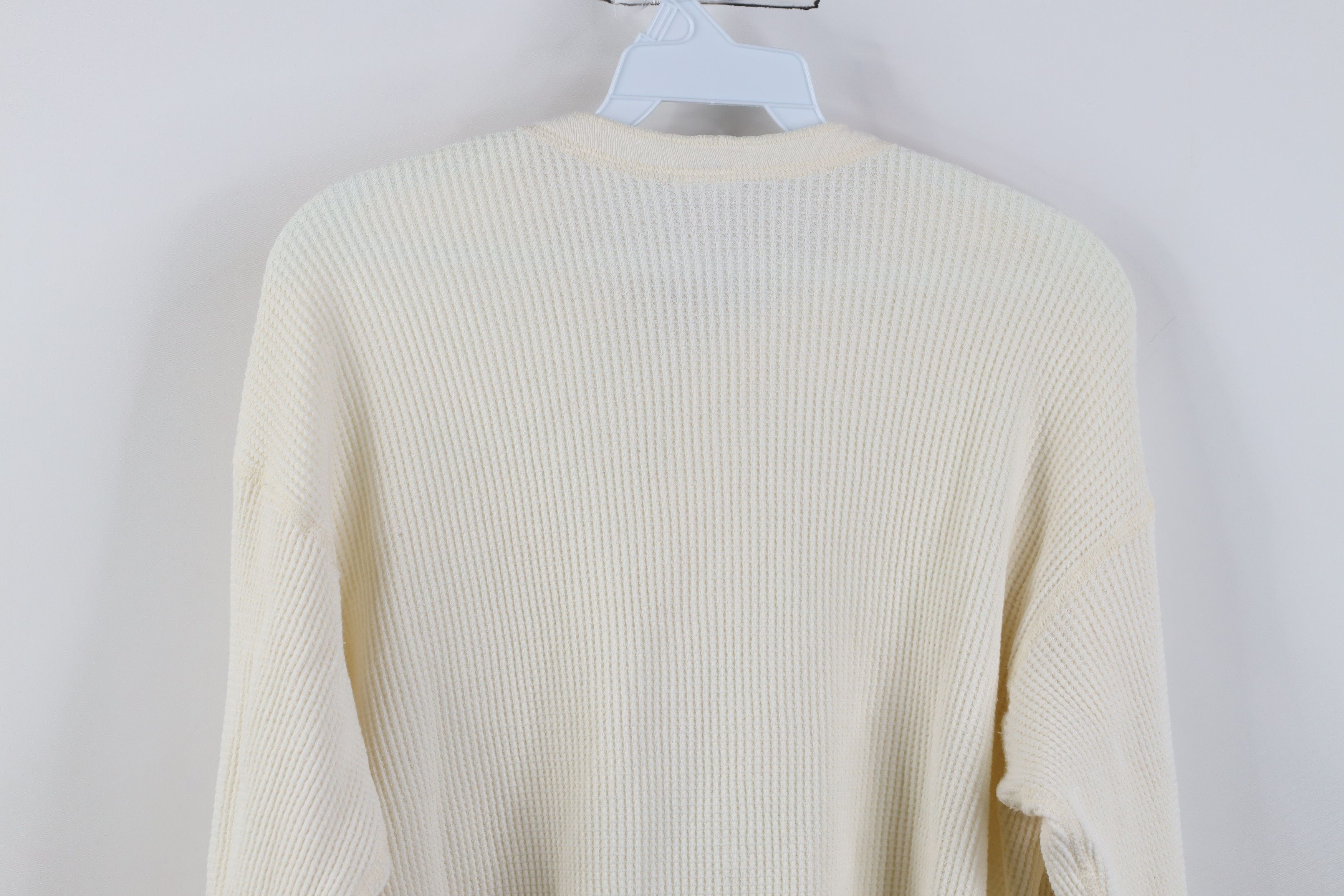 Gap Vintage 90s Gap Waffle Long Sleeve Henley T-Shirt Cream USA Size US M / EU 48-50 / 2 - 9 Thumbnail